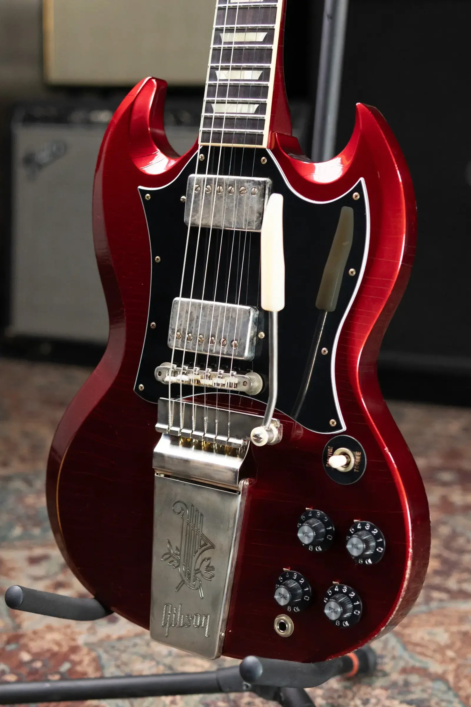 Gibson Custom Shop 1964 SG Standard Batwing Murphy Lab Light Aged Electric Guitar - Sparkling Burgundy with Hardshell Case
