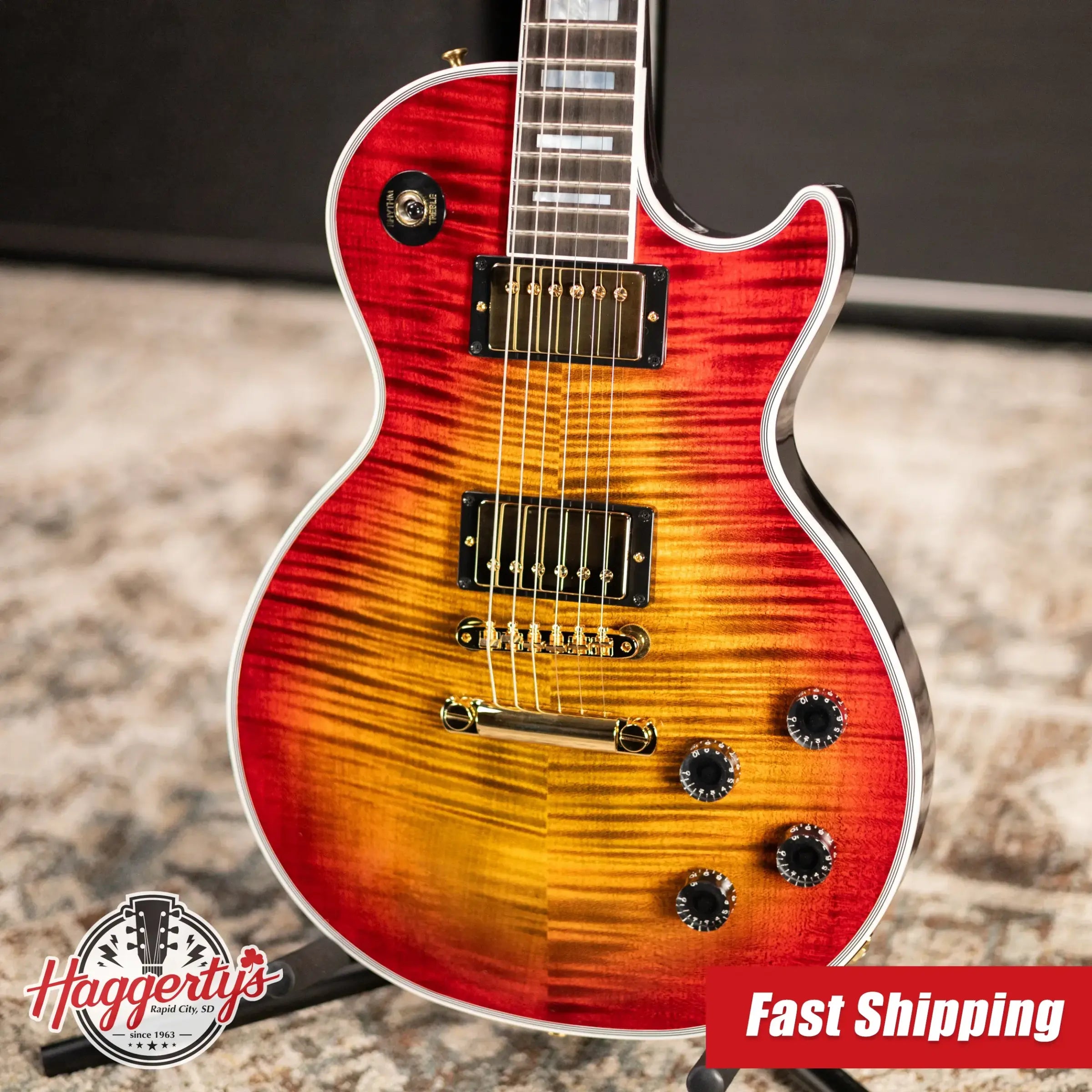 Gibson Custom Shop Les Paul Axcess Custom Figured Top Electric Guitar - Bengal Burst with Hardshell Case