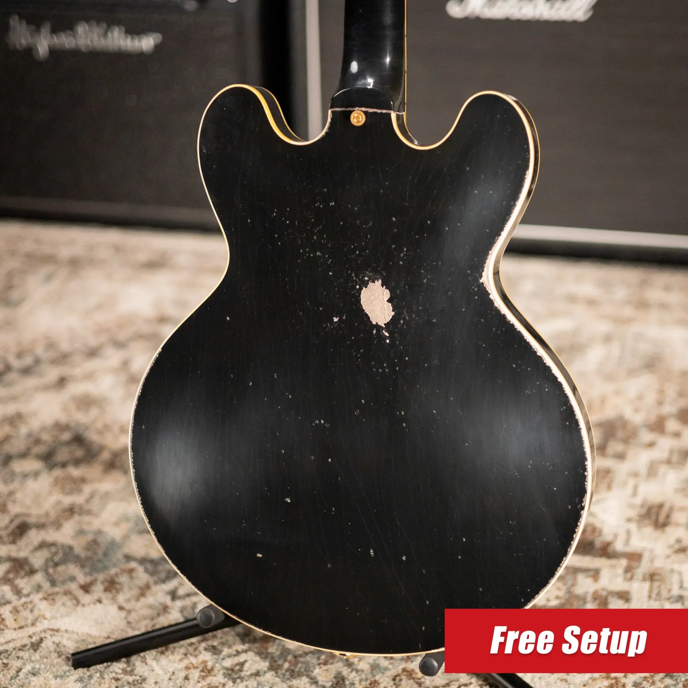 Gibson Custom Shop Limited Edition 1959 ES-345 Varitone Bigsby Reissue Murphy Lab Semi-Hollow Electric Guitar - Ebony Heavy Aged with Hardshell Case