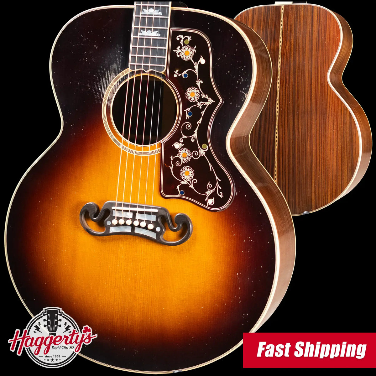 Gibson Custom Shop Pre-War SJ-200 Rosewood Murphy Lab Light Aged Acoustic Guitar - Faded Vintage Sunburst with Hardshell Case - Demo