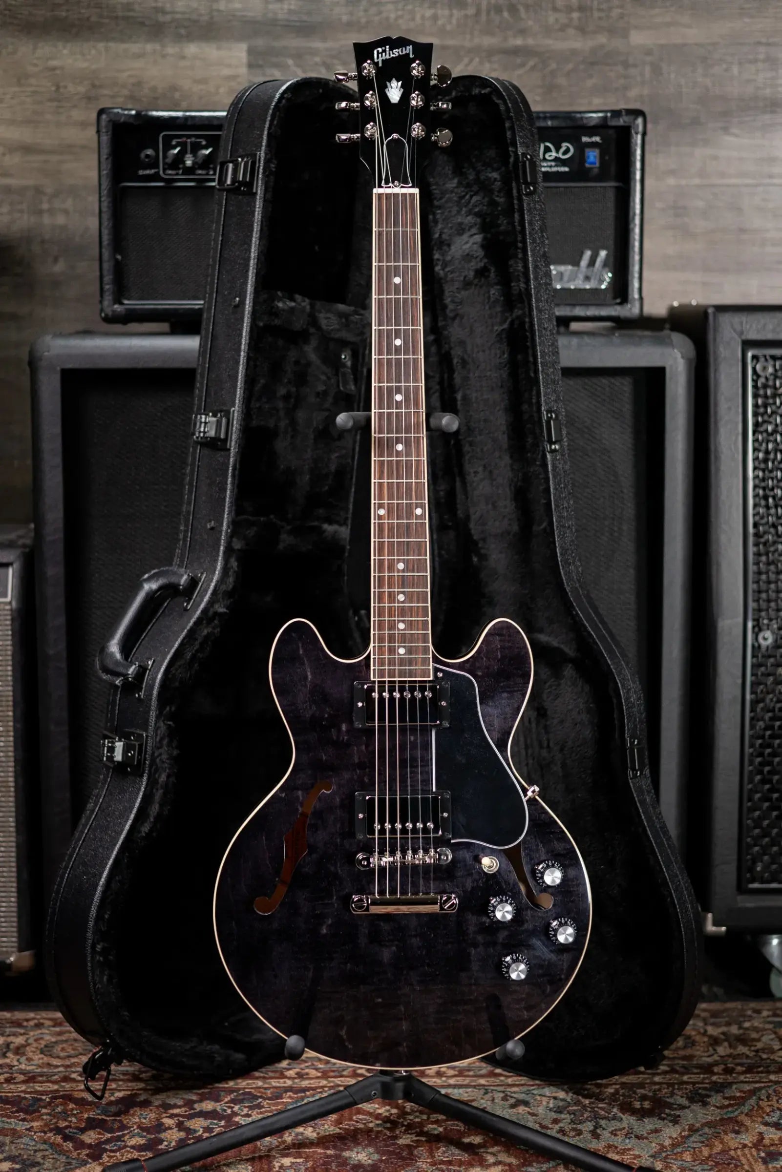 Gibson ES-339 Semi-Hollow Electric Guitar - Transparent Ebony with Hardshell Case