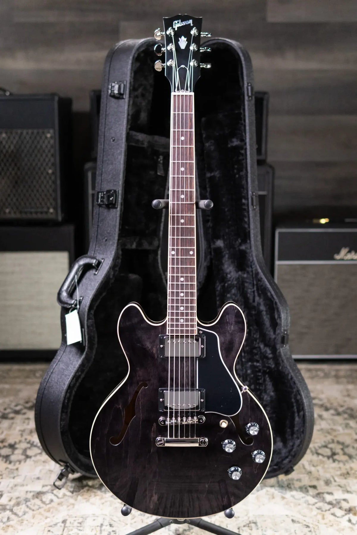 Gibson ES-339 Semi-Hollow Electric Guitar - Transparent Ebony with Hardshell Case