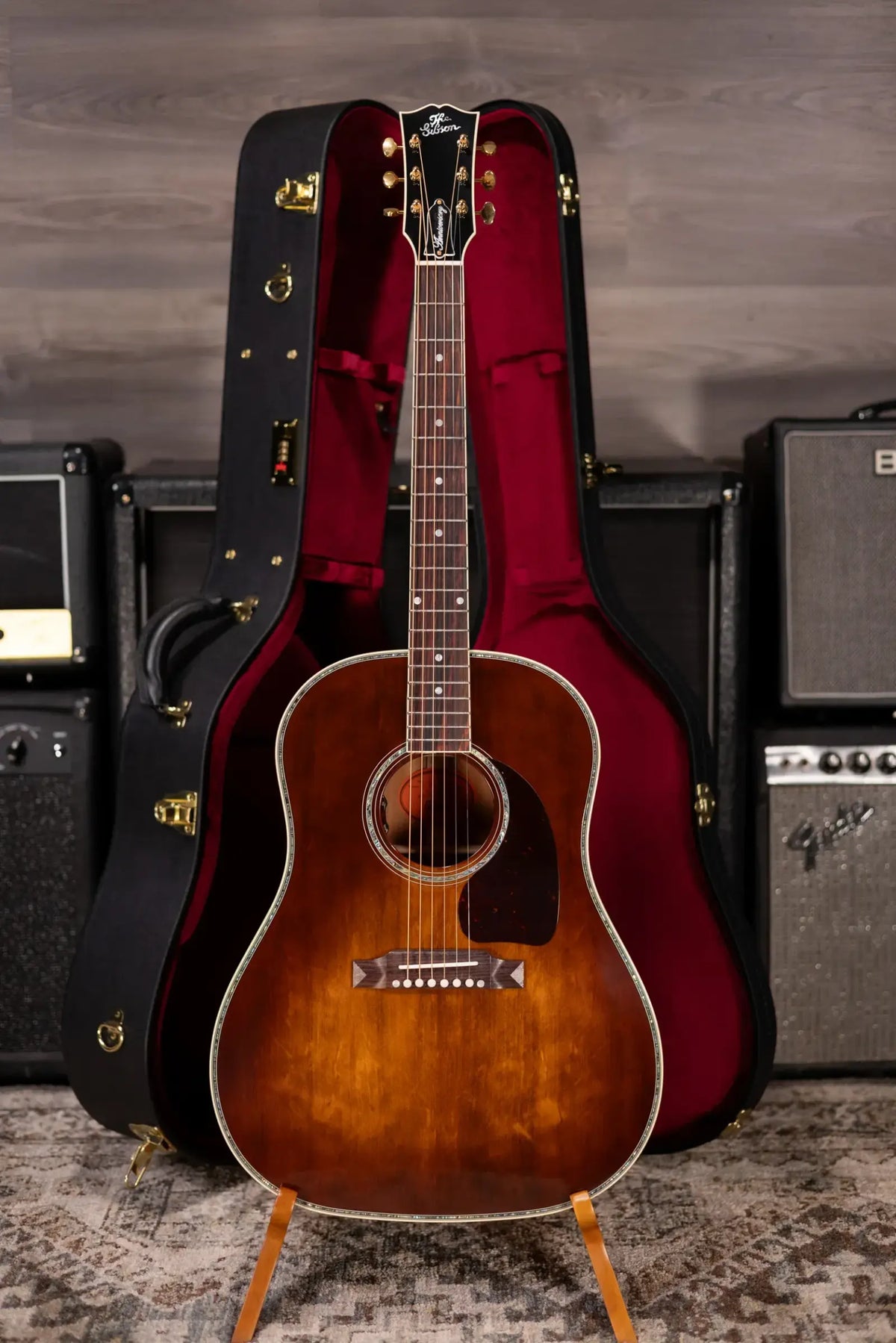 Gibson J-45 Anniversary Limited Edition Acoustic/Electric Guitar - Cremona Burst with Hardshell Case