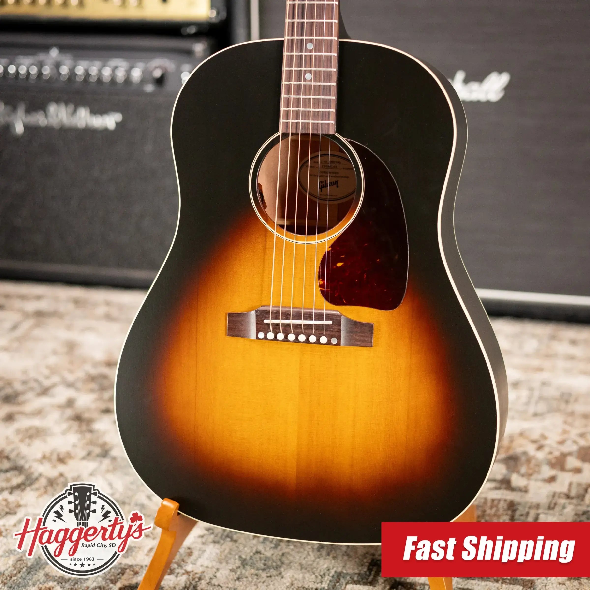 Gibson J-45 Special Acoustic/Electric Guitar - Satin Vintage Sunburst with Gig Bag