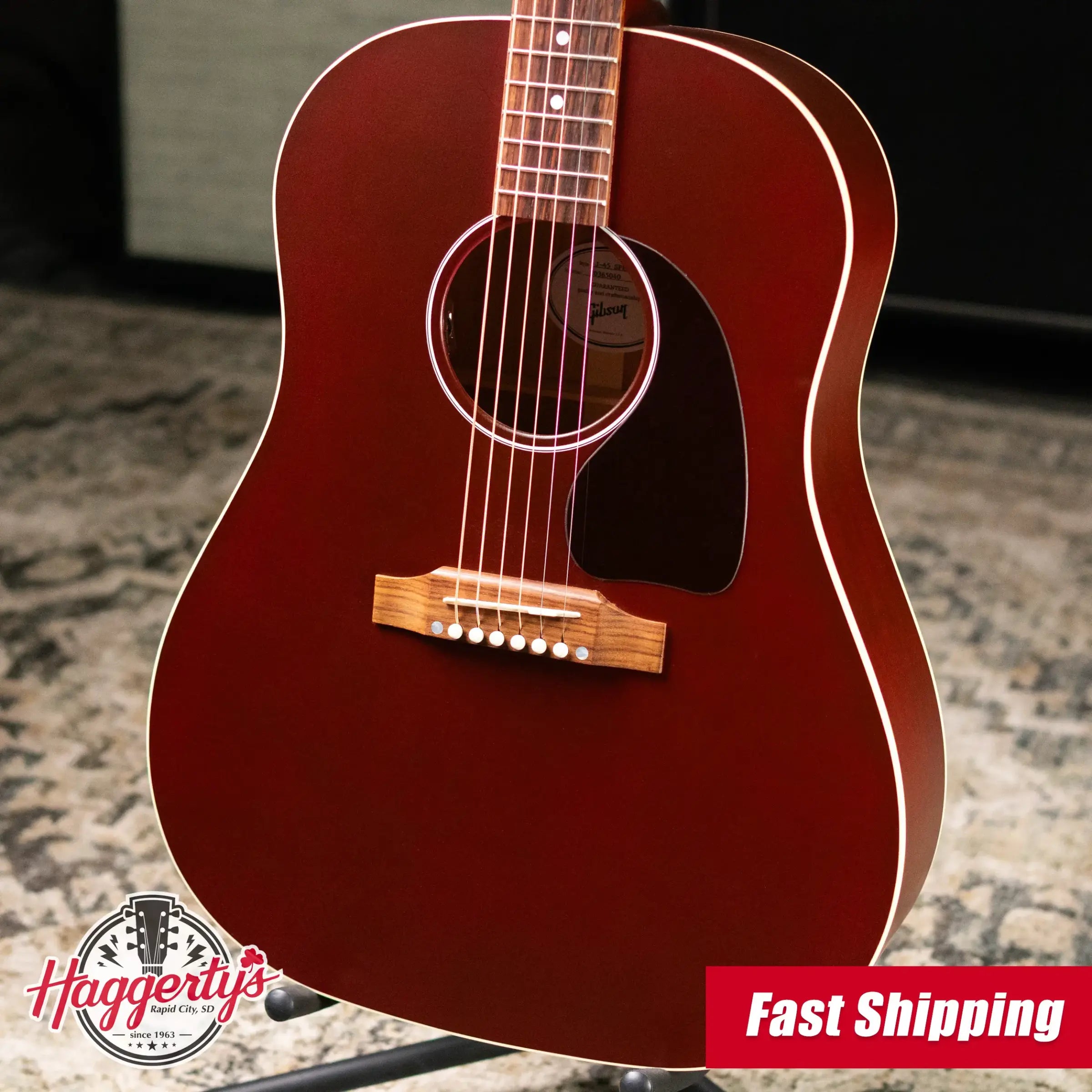 Gibson J-45 Special Dreadnought Acoustic/Electric Guitar - Satin Wine Red with Gig Bag