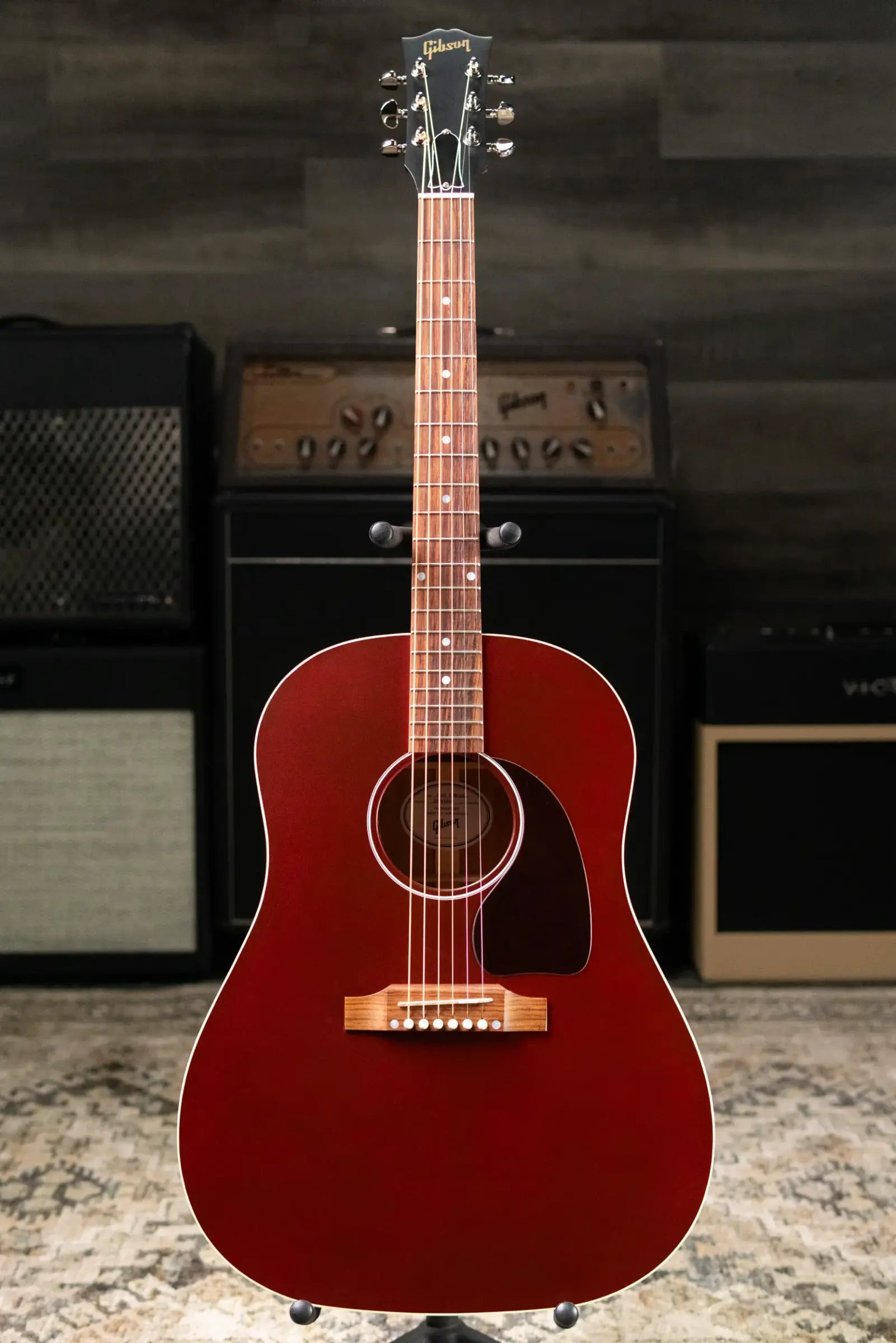 Gibson J-45 Special Dreadnought Acoustic/Electric Guitar - Satin Wine Red with Gig Bag