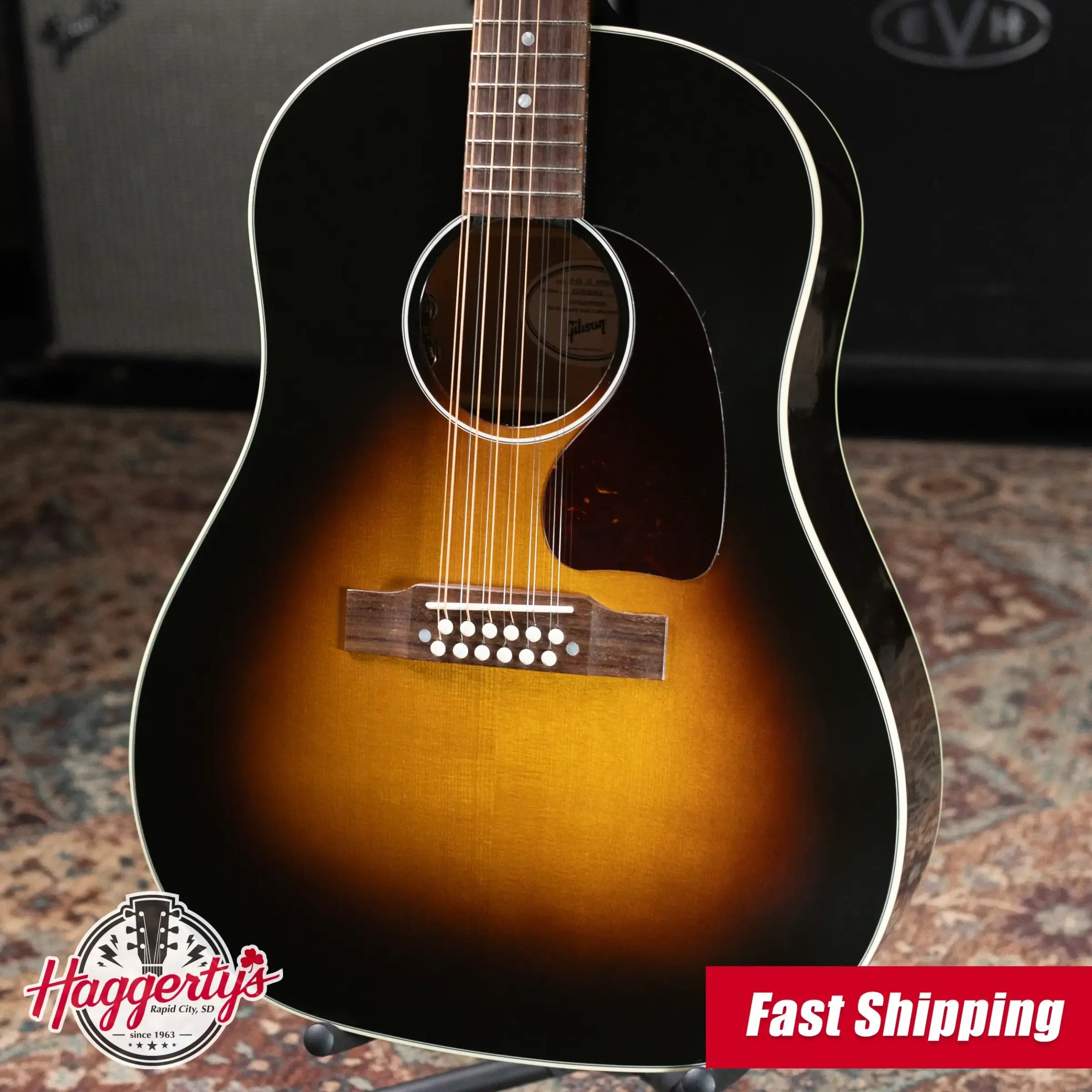 Gibson J-45 Standard 12-String Acoustic/Electric Guitar - Vintage Sunburst with Hardshell Case
