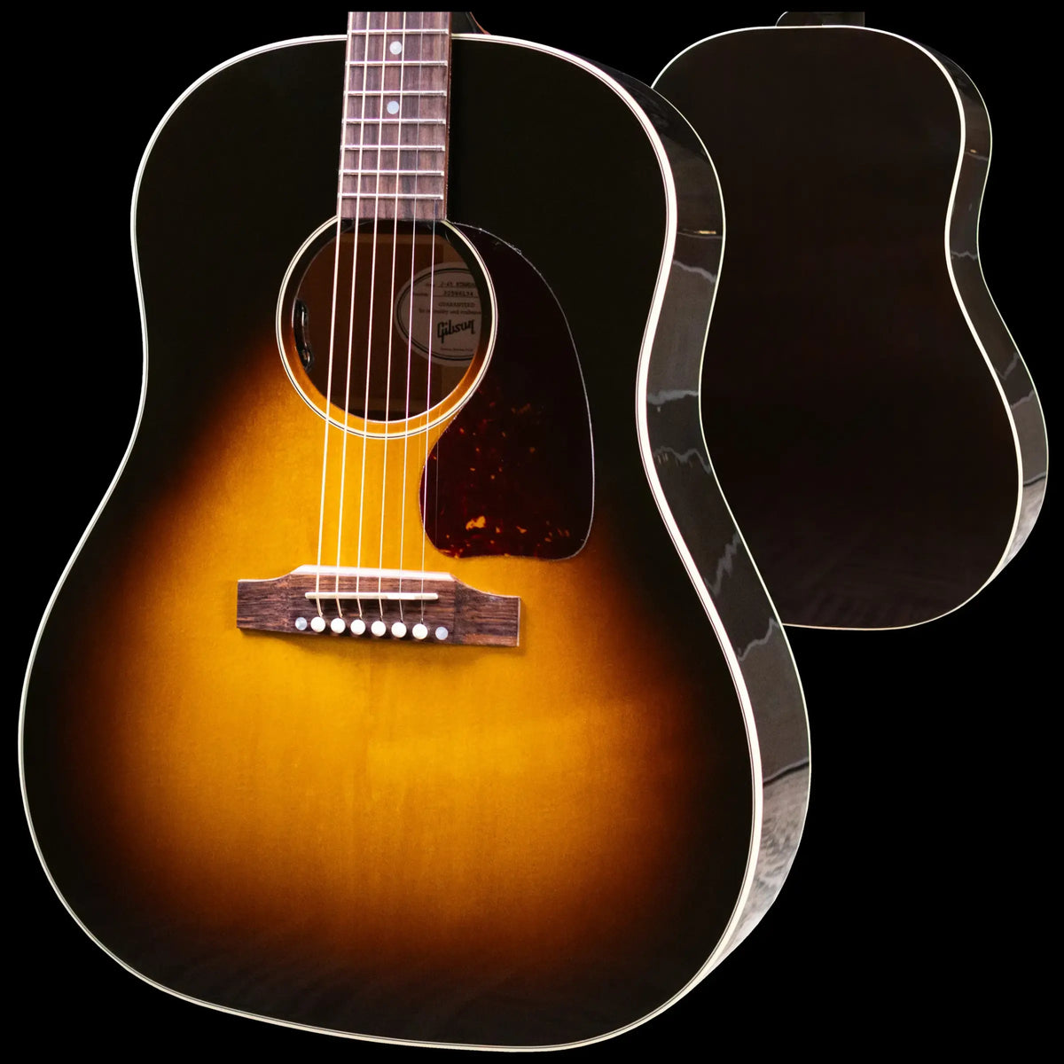 Gibson J-45 Standard HiFi DNA Acoustic/Electric Guitar - Vintage Sunburst with Hardshell Case
