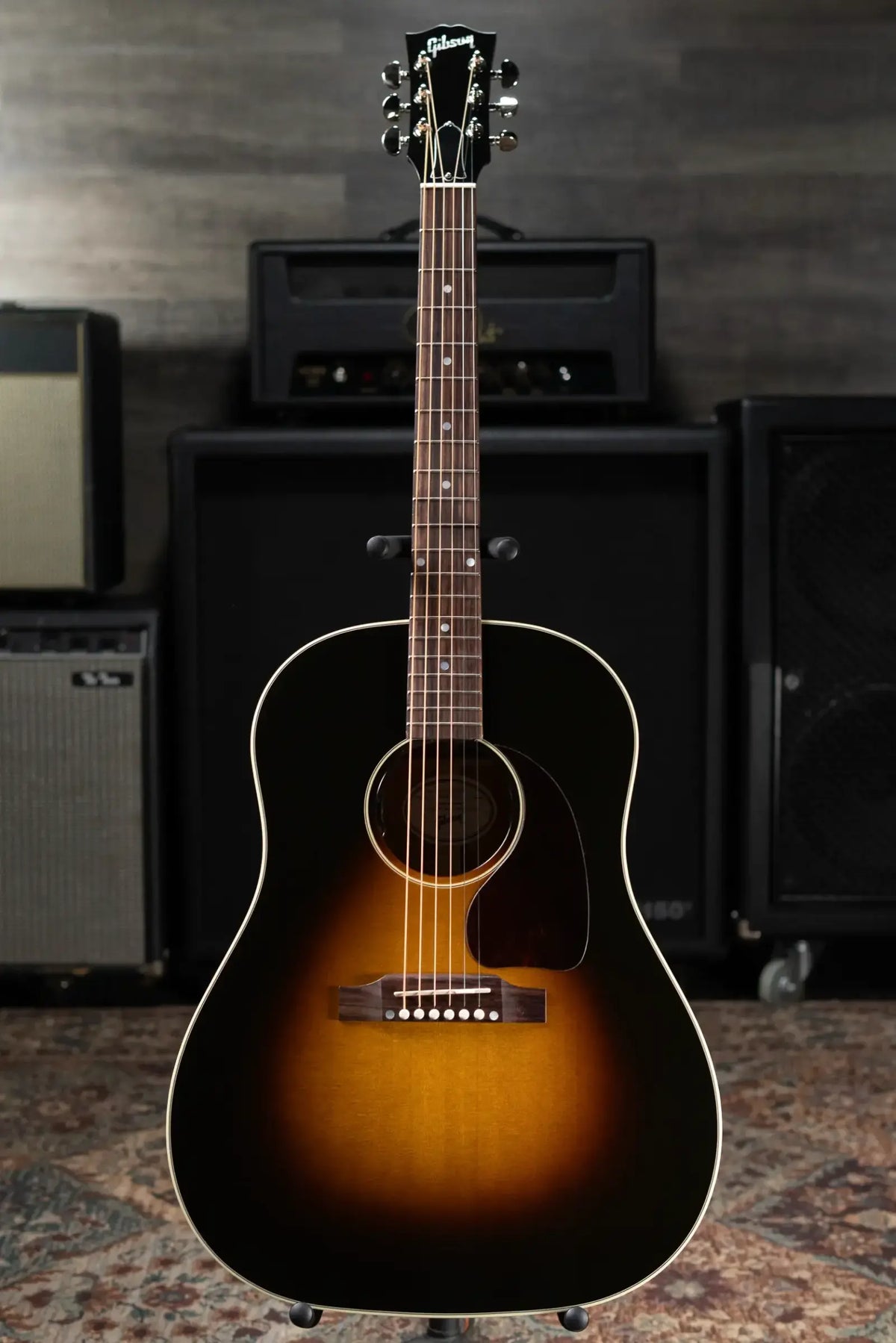 Gibson J-45 Standard Acoustic/Electric Guitar - Vintage Sunburst with Hardshell Case