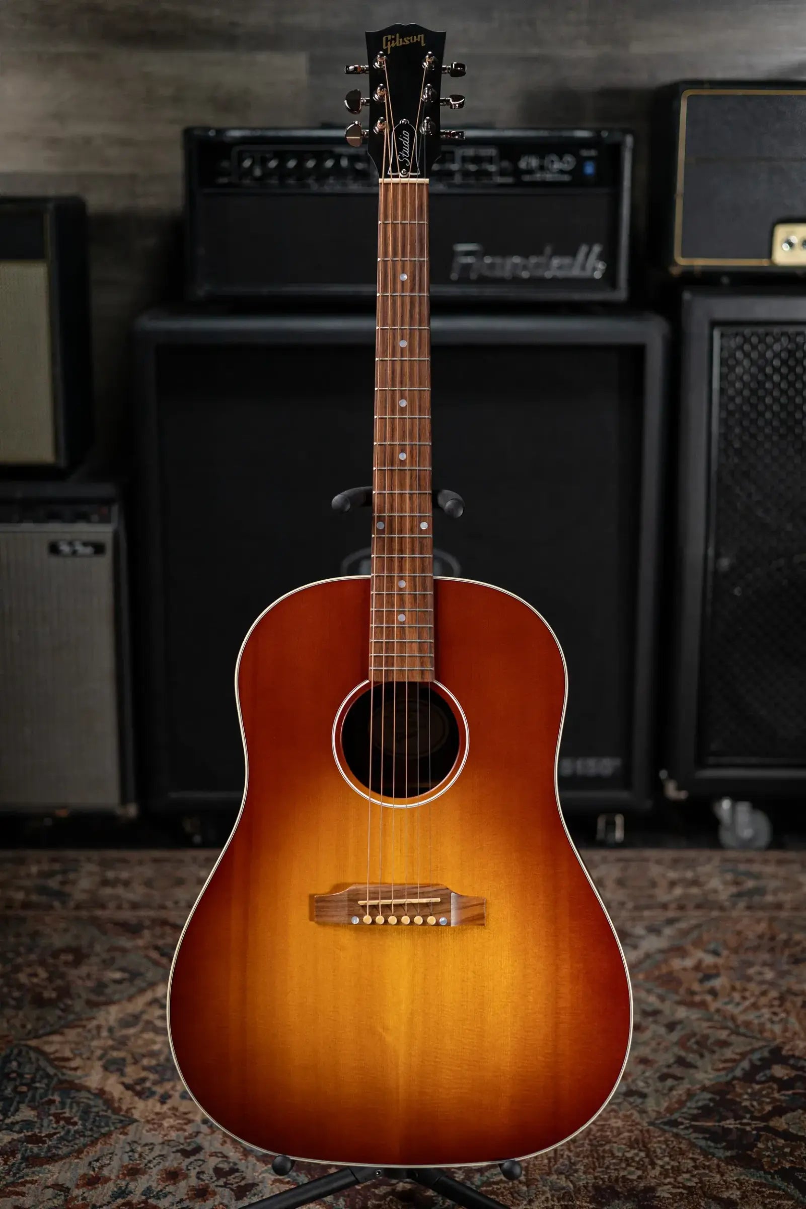 Gibson J-45 Studio Rosewood Acoustic/Electric Guitar - Satin Rosewood Burst with Hardshell Case - Floor Model