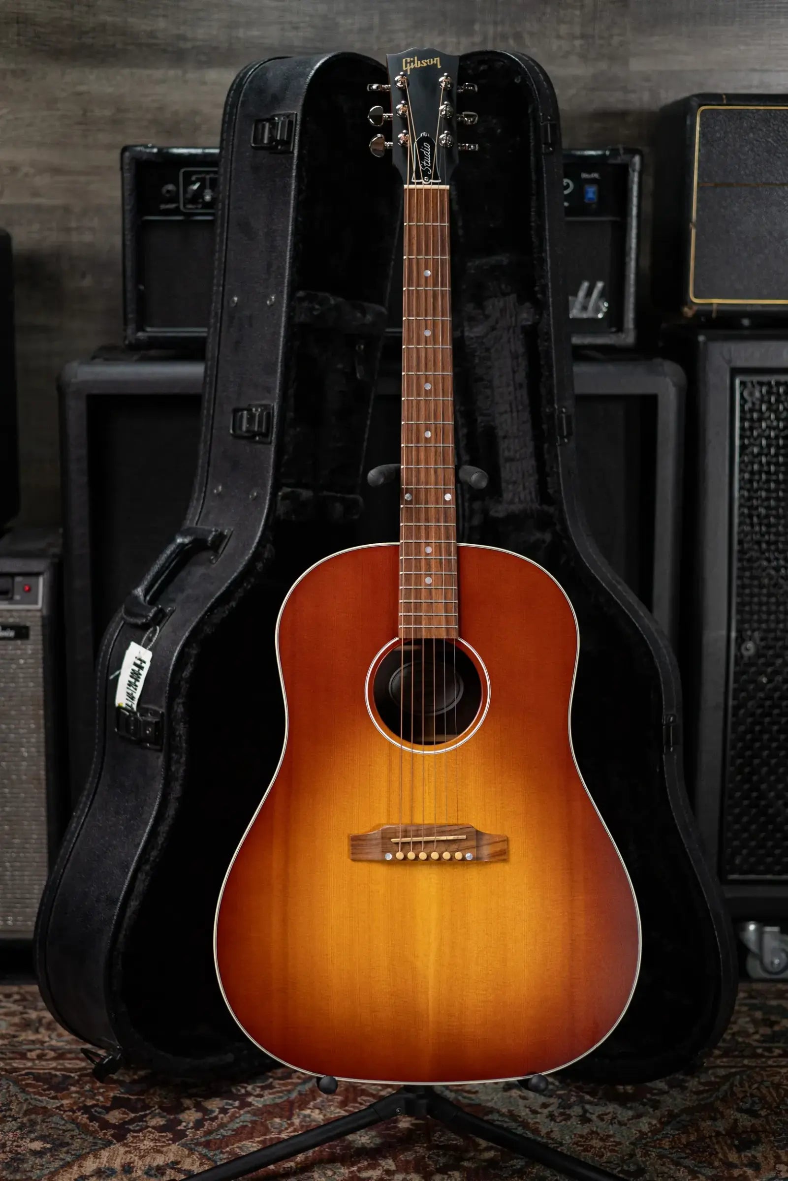 Gibson J-45 Studio Rosewood Acoustic/Electric Guitar - Satin Rosewood Burst with Hardshell Case - Floor Model