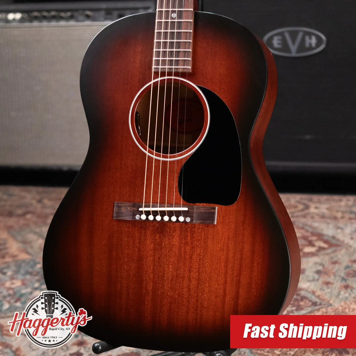 Gibson LG-2 All Mahogany Faded Acoustic/Electric Guitar - Vintage Sunburst with Hardshell Case - Floor Model Demo