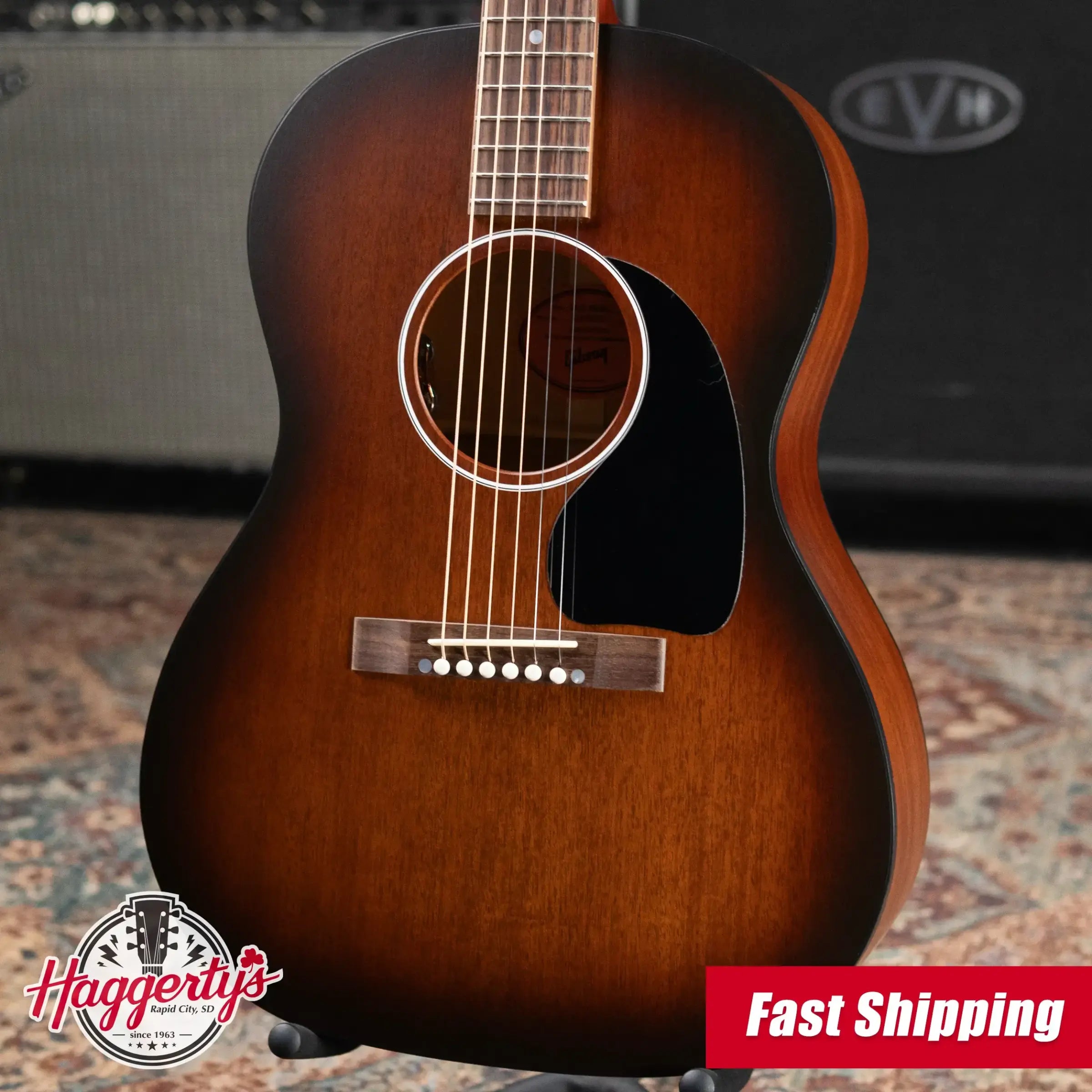 Gibson LG-2 All Mahogany Faded Acoustic/Electric Guitar - Vintage Sunburst with Hardshell Case
