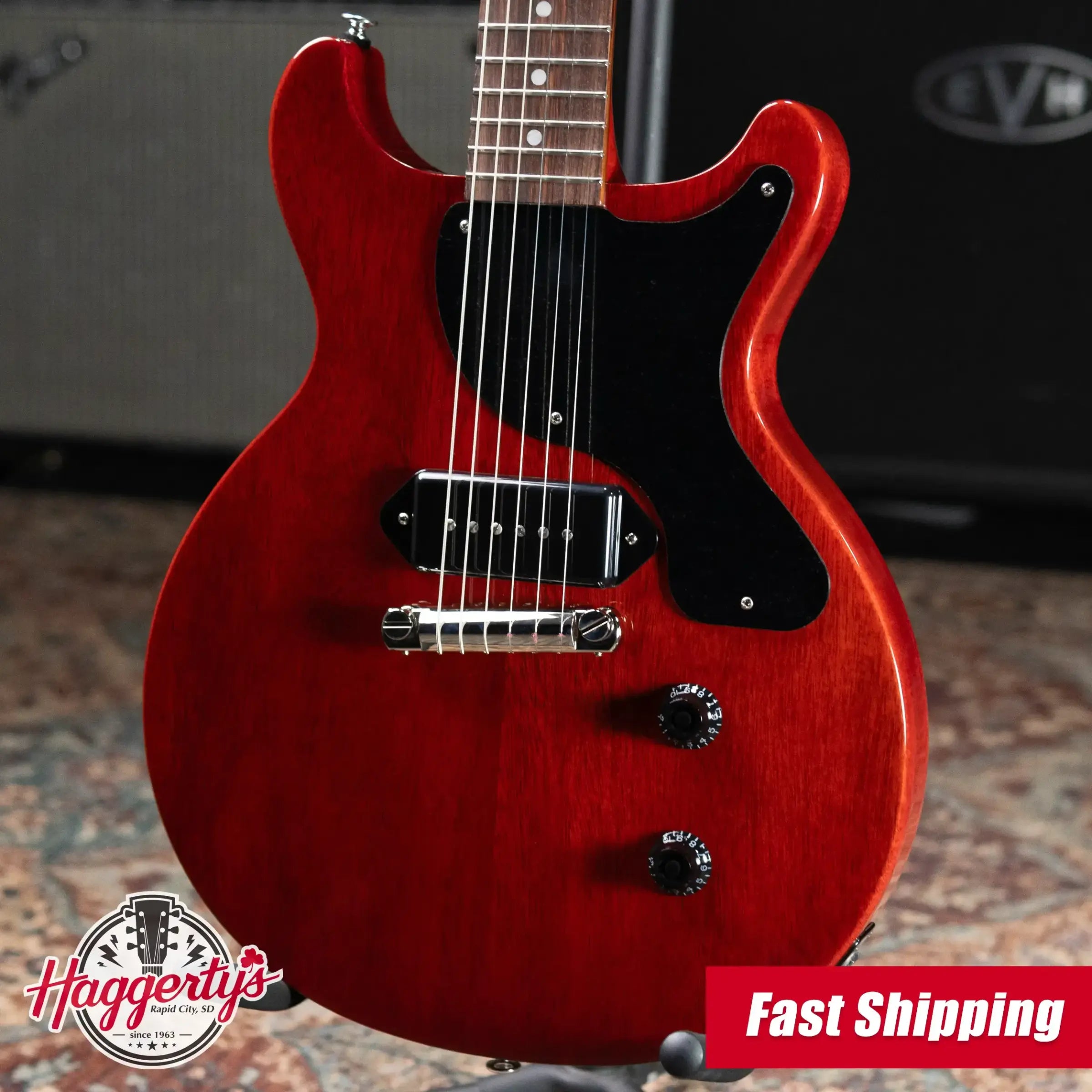 Gibson Les Paul Junior Double Cutaway Electric Guitar - Vintage Cherry with Hardshell Case