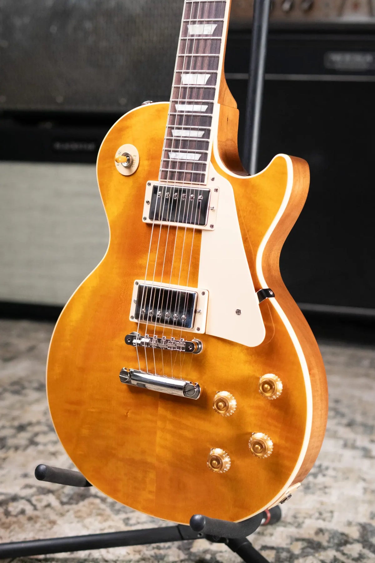 Gibson Les Paul Standard 50s Figured Top Electric Guitar - Honey Amber with Hardshell Case
