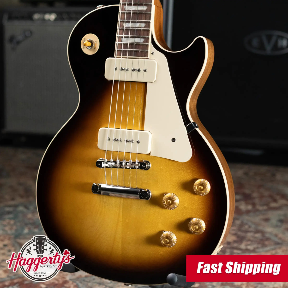 Gibson Les Paul Standard 50s P-90 Electric Guitar - Tobacco Burst with Hardshell Case