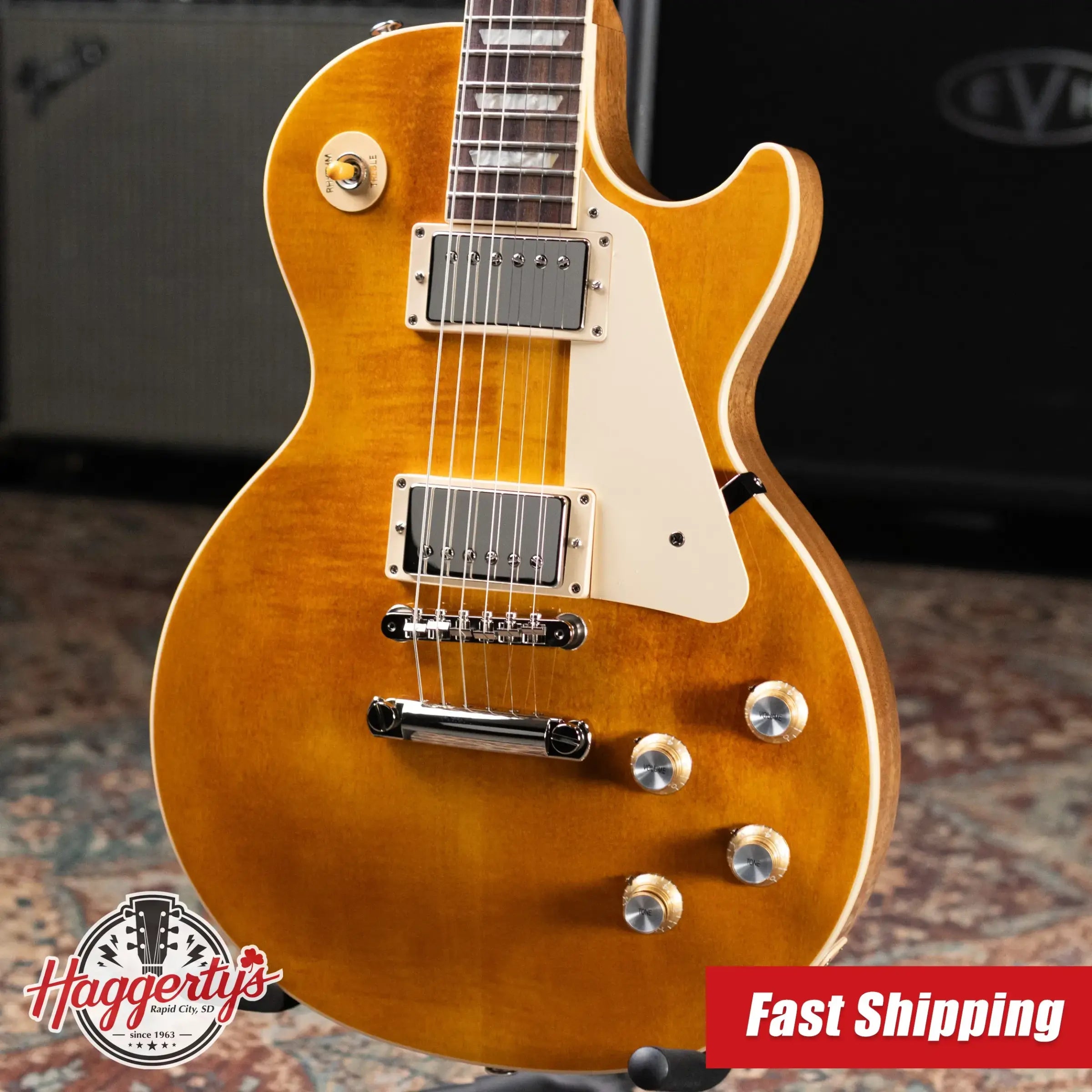 Gibson Les Paul Standard '60s Figured Top Electric Guitar - Honey Amber with Hardshell Case