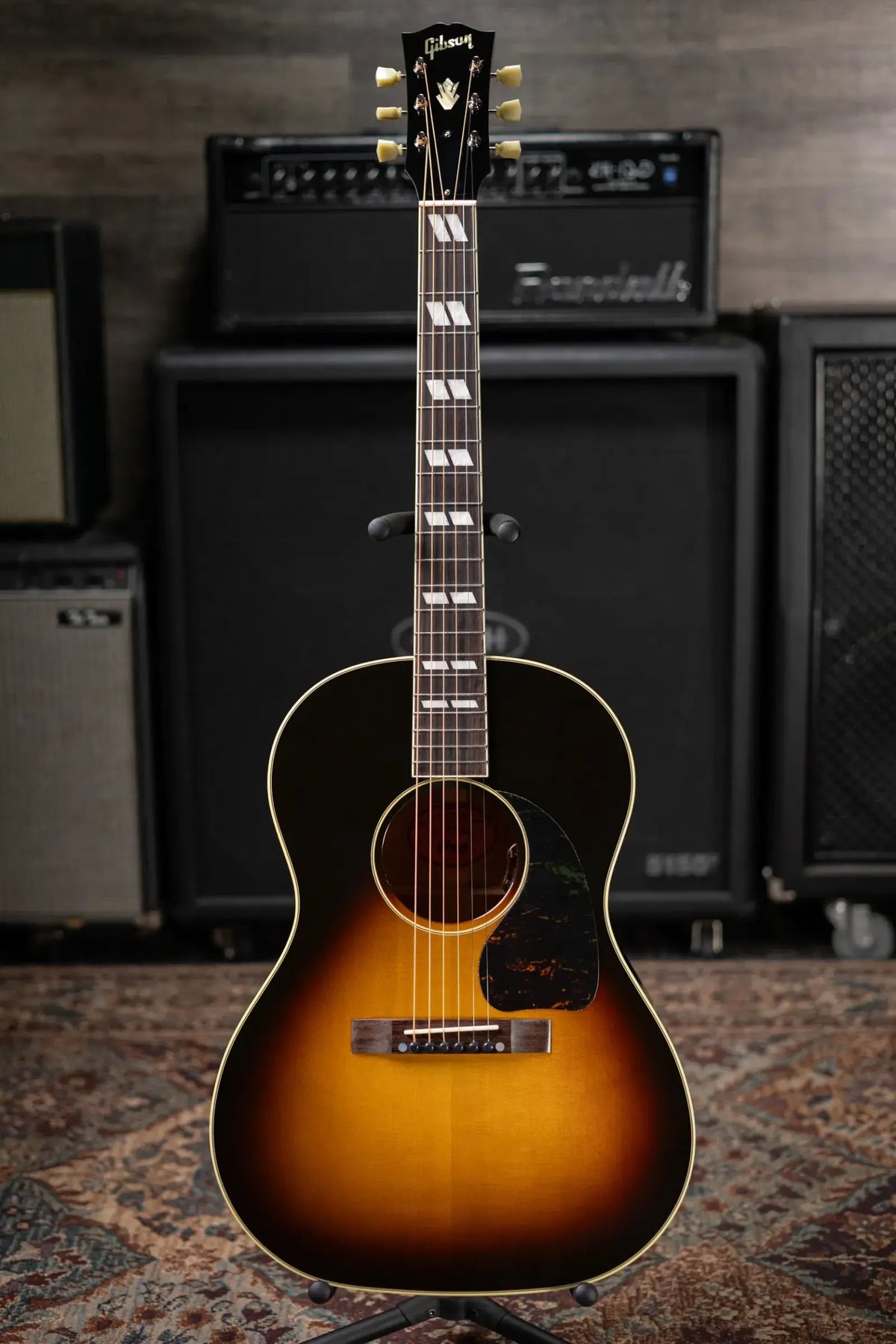 Gibson Nathaniel Rateliff Signature LG-2 Western Acoustic/Electric Guitar - Vintage Sunburst with Hardshell Case