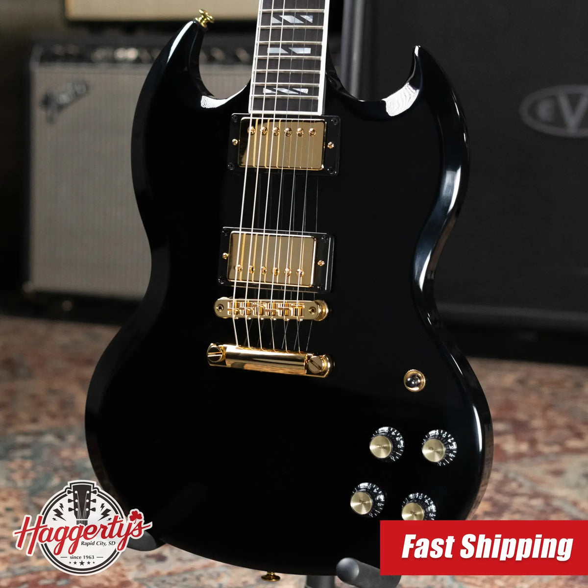 Gibson SG Modern Supreme Electric Guitar - Ebony with Hardshell Case
