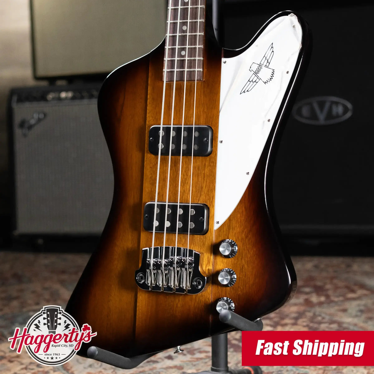 Gibson Thunderbird Electric Bass Guitar - Tobacco Sunburst Perimeter with Hardshell Case