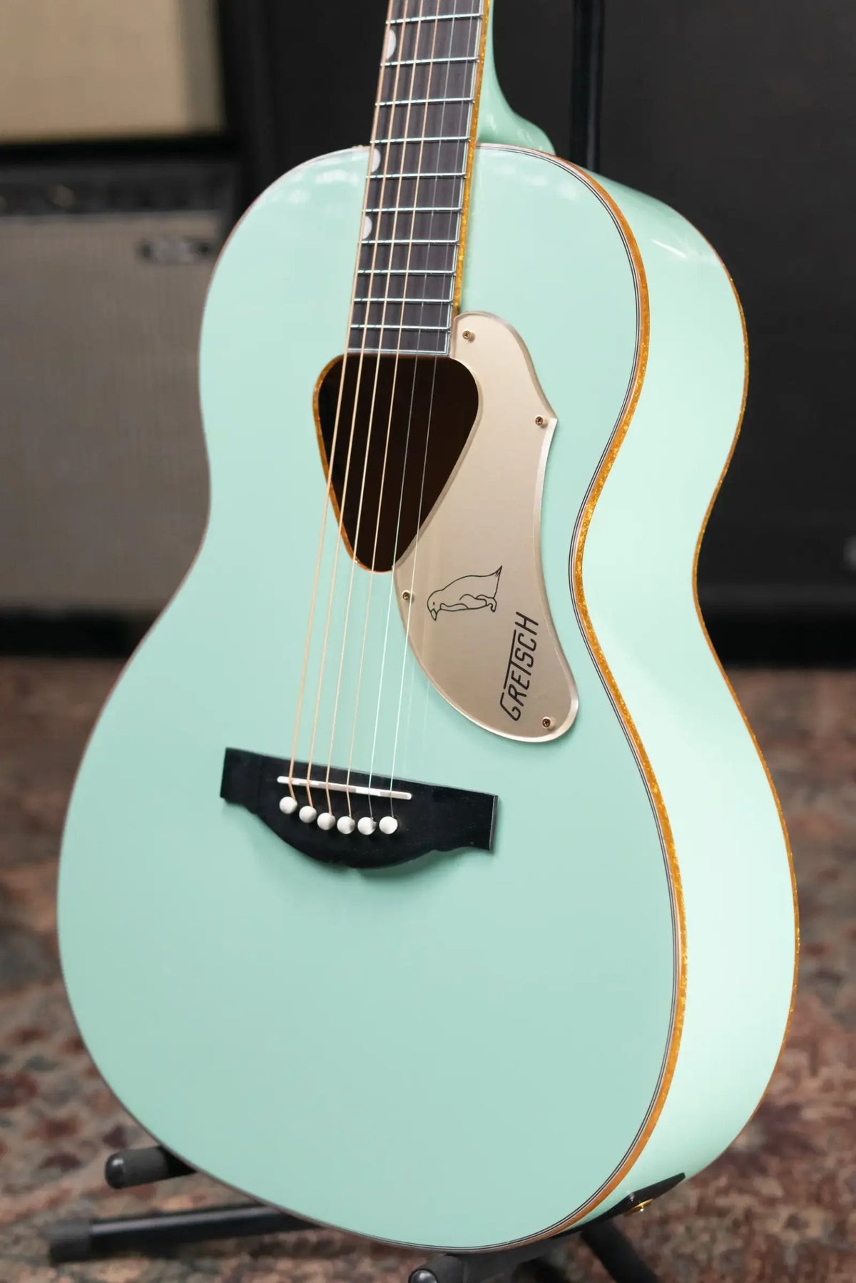 Gretsch G5021E Rancher Penguin Parlor Acoustic/Electric Guitar - Mint Metallic - Demo