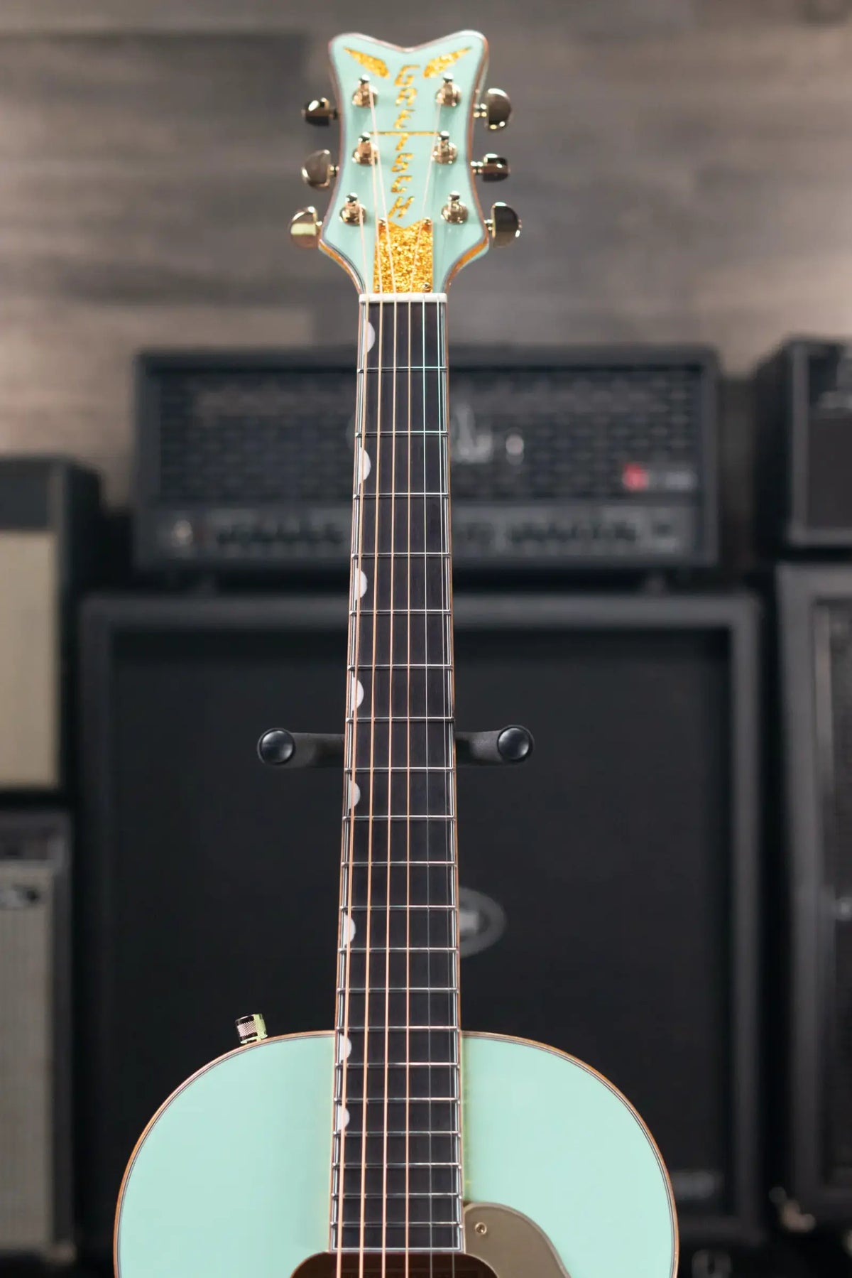 Gretsch G5021E Rancher Penguin Parlor Acoustic/Electric Guitar - Mint Metallic - Demo