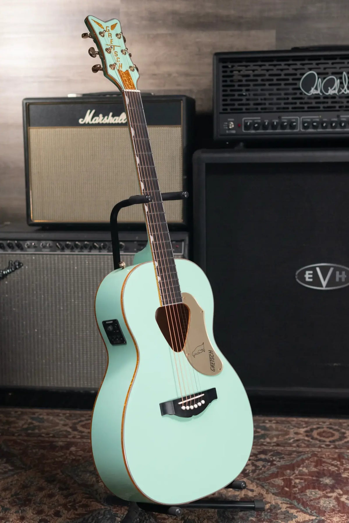 Gretsch G5021E Rancher Penguin Parlor Acoustic/Electric Guitar - Mint Metallic - Demo