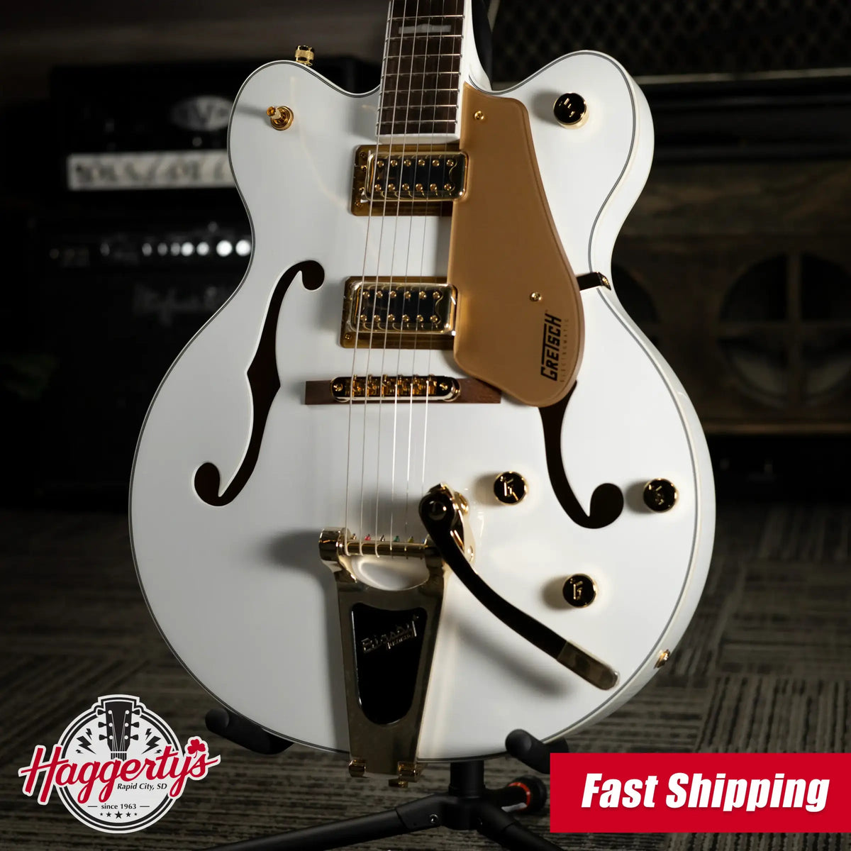 Gretsch G5422TG Electromatic Classic Hollow Body with Bigsby Electric Guitar - Snowcrest White - Demo