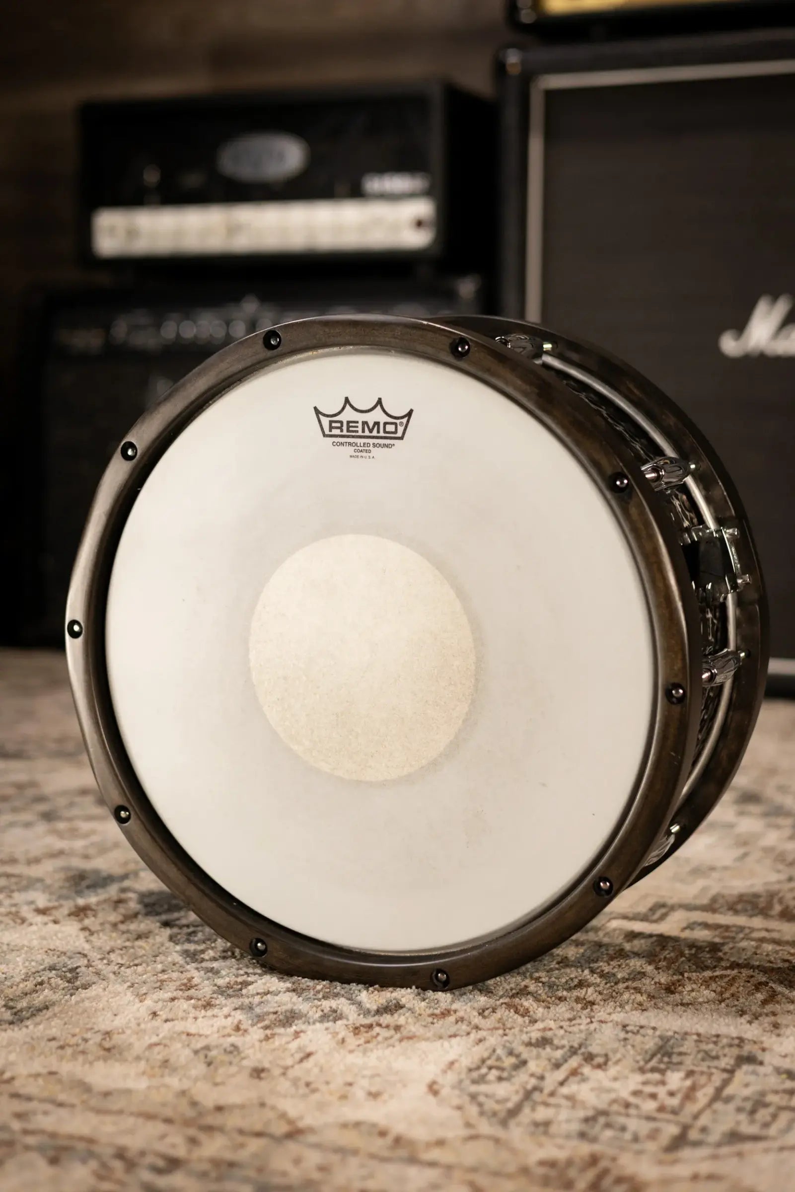 Gretsch S16514WHBSH 6.5x14" Hammered Black Steel Snare Drum with Case - Used