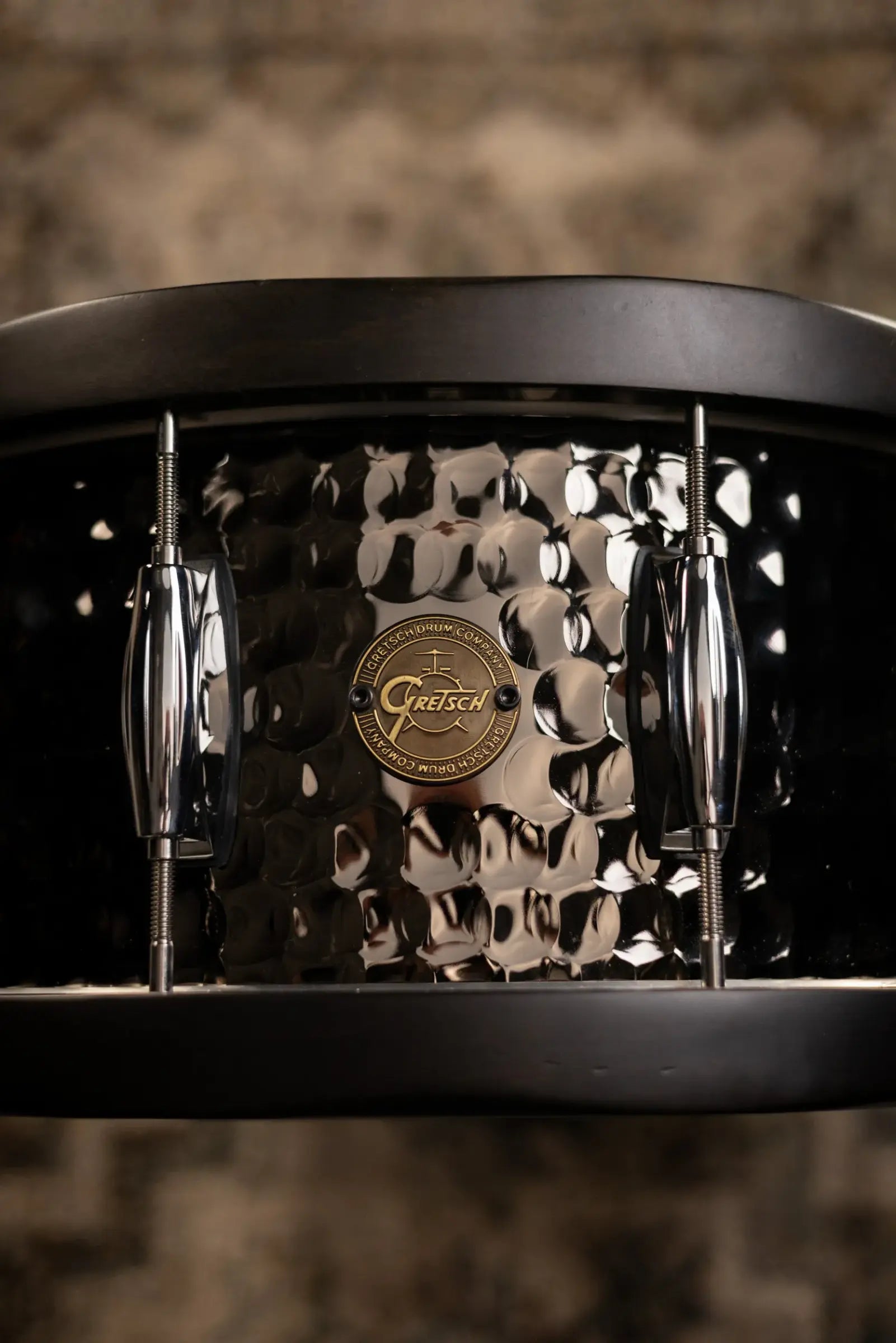 Gretsch S16514WHBSH 6.5x14" Hammered Black Steel Snare Drum with Case - Used