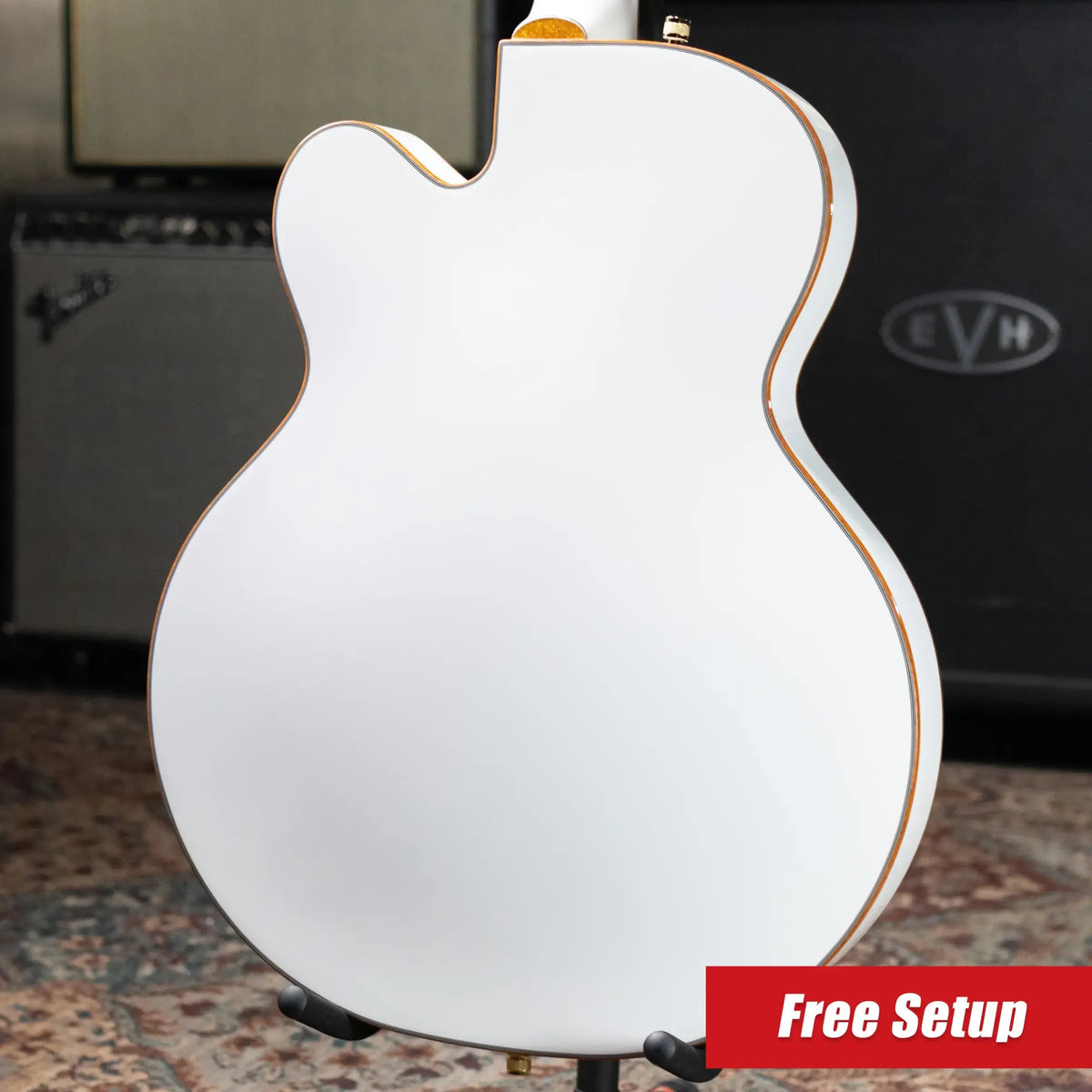 Gretsch Synchromatic Falcon Hollow Body Single-Cut with Bigsby Electric Guitar - Snowcrest White with Hardshell Case