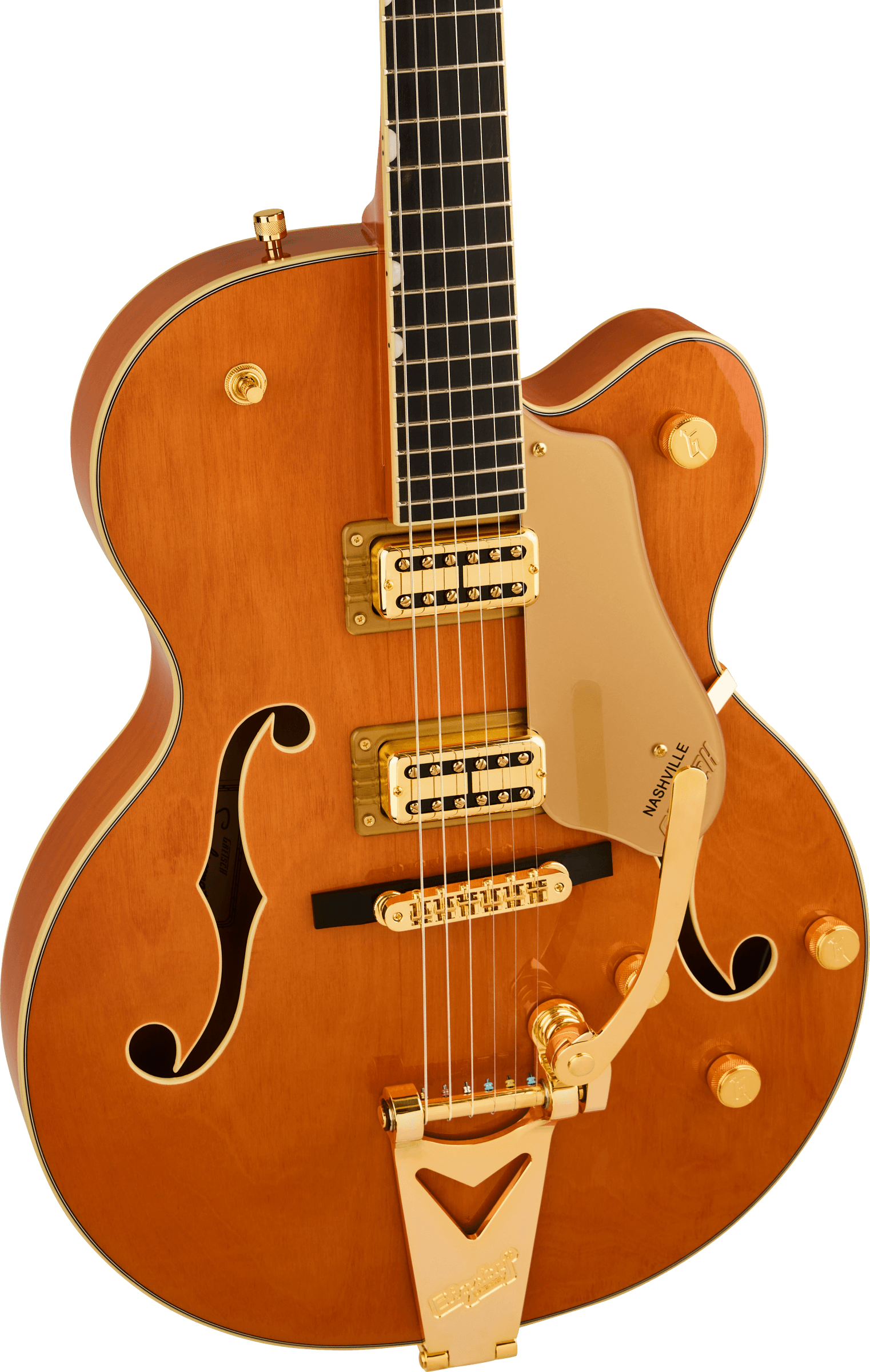 Gretsch Synchromatic Nashville Hollow Body Single-Cut with Bigsby Electric Guitar - 50's Orange Stain with Hardshell Case