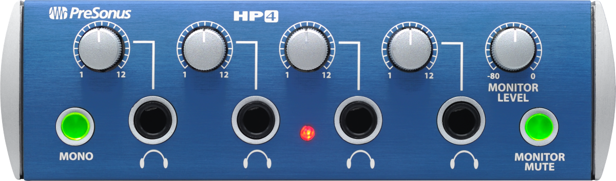 Presonus HP4 4-Channel Headphone Amplifier - Blue, 120V