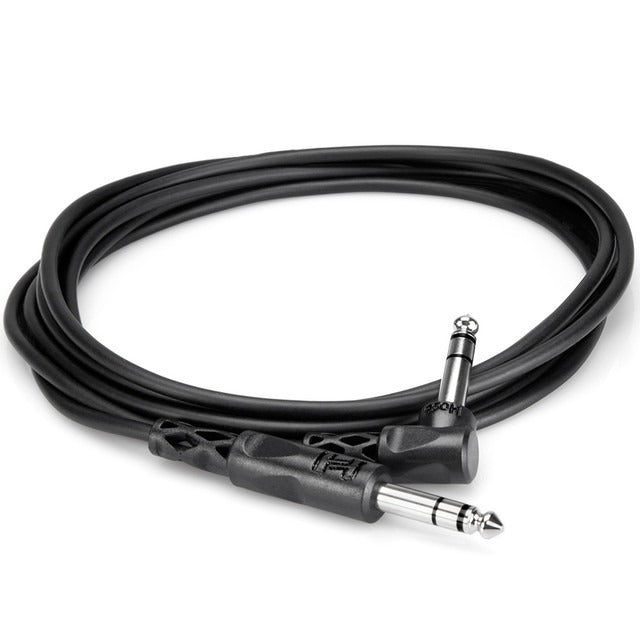 Hosa Balanced Interconnect 1/4 In TRS To Right-Angle 1/4 In TRS 15 Ft