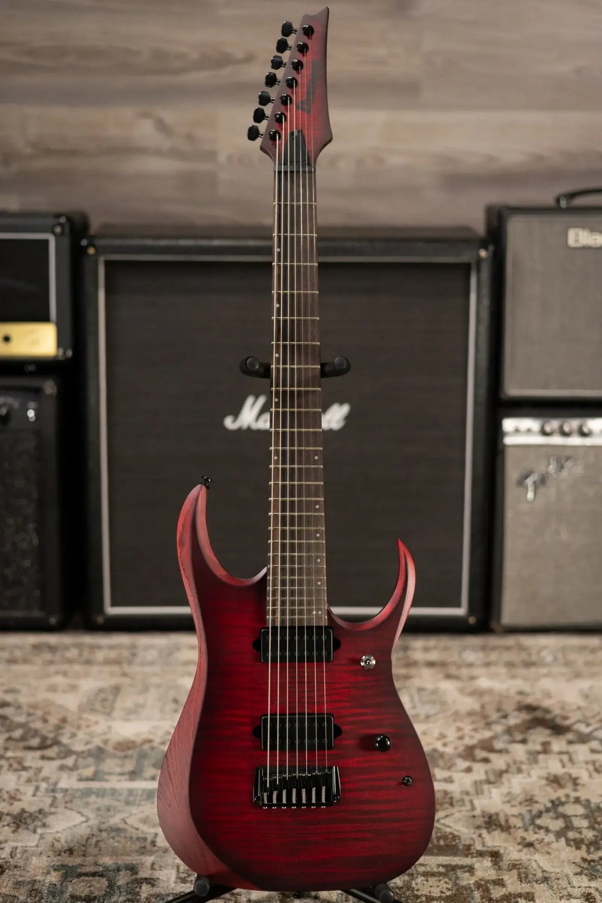 Ibanez RGD721FAWUF Standard 7-String Electric Guitar - Stained Wine Red Burst Flat
