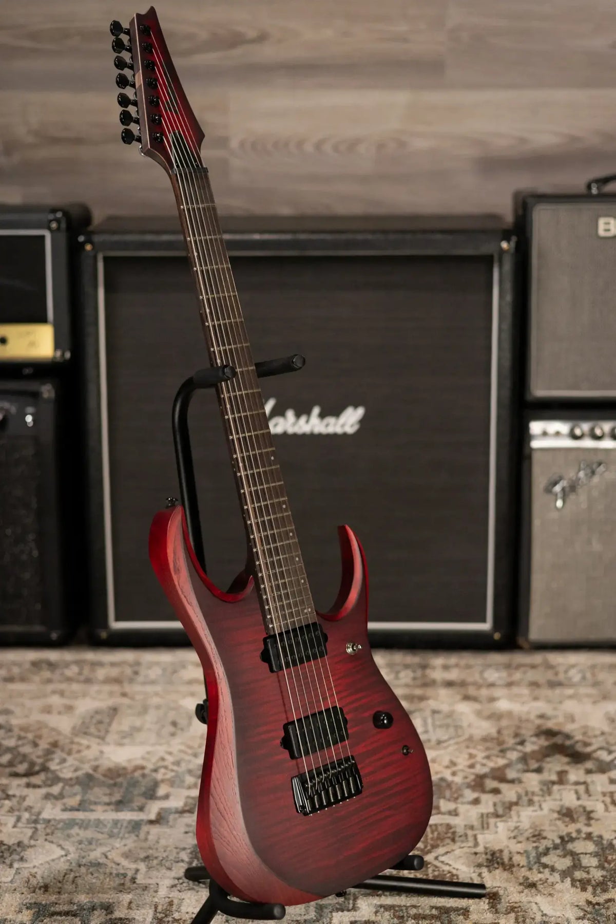 Ibanez RGD721FAWUF Standard 7-String Electric Guitar - Stained Wine Red Burst Flat