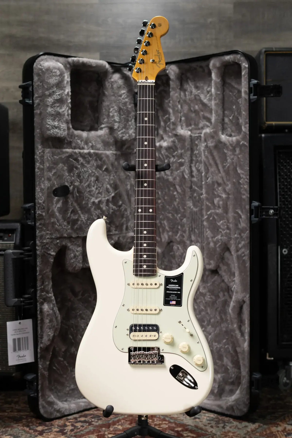 Fender American Professional Stratocaster HSS Electric Guitar - Olympic White with Hardshell Case