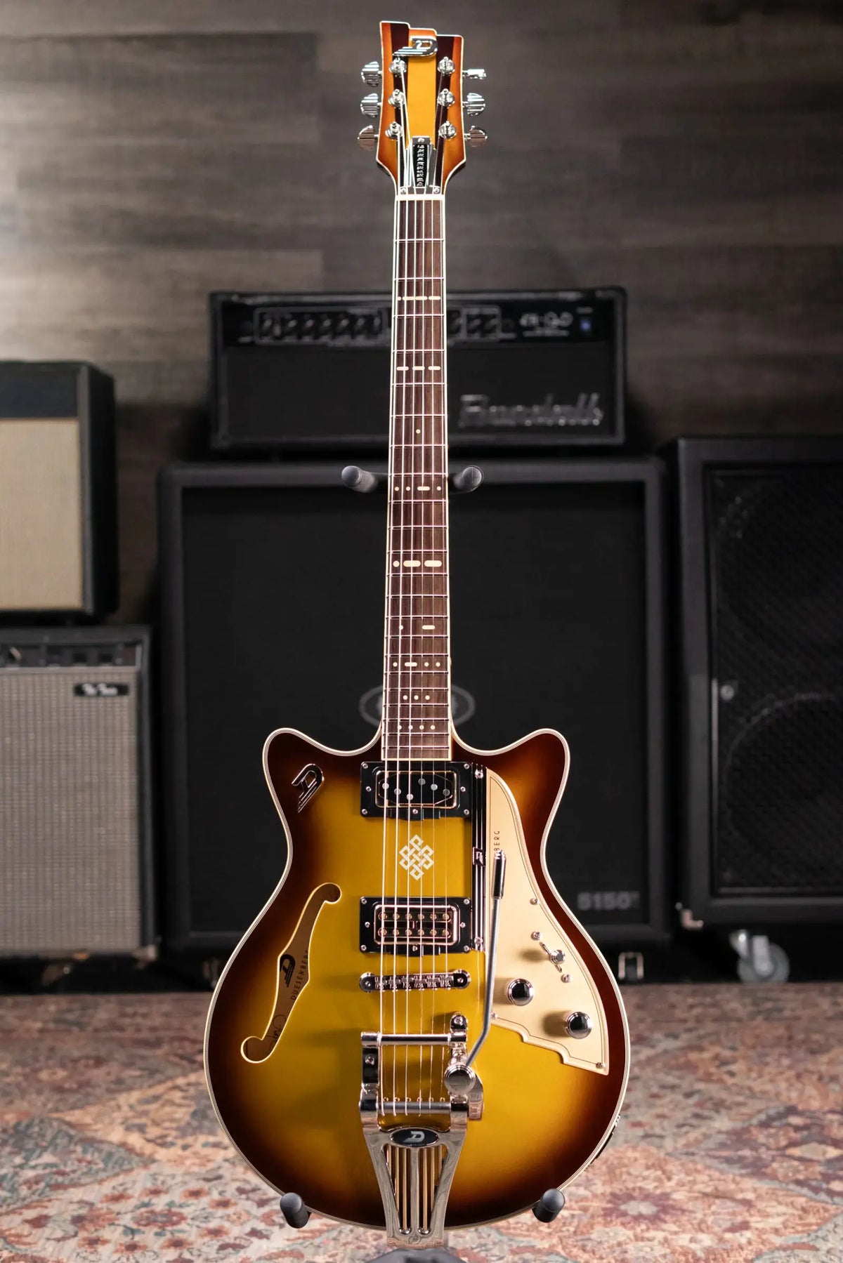 Duesenberg Alliance Series Joe Walsh Semi-Hollow Electric Guitar - Goldburst with Hardshell Case