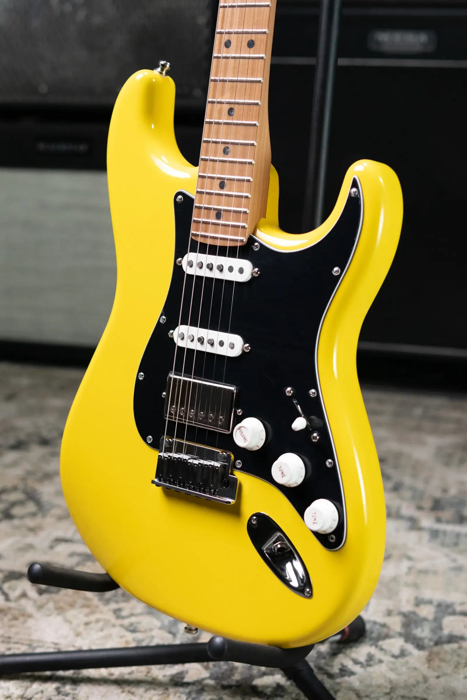 Fender Limited Edition American Ultra II Stratocaster HSS Electric Guitar - Graffiti Yellow with Hardshell Case