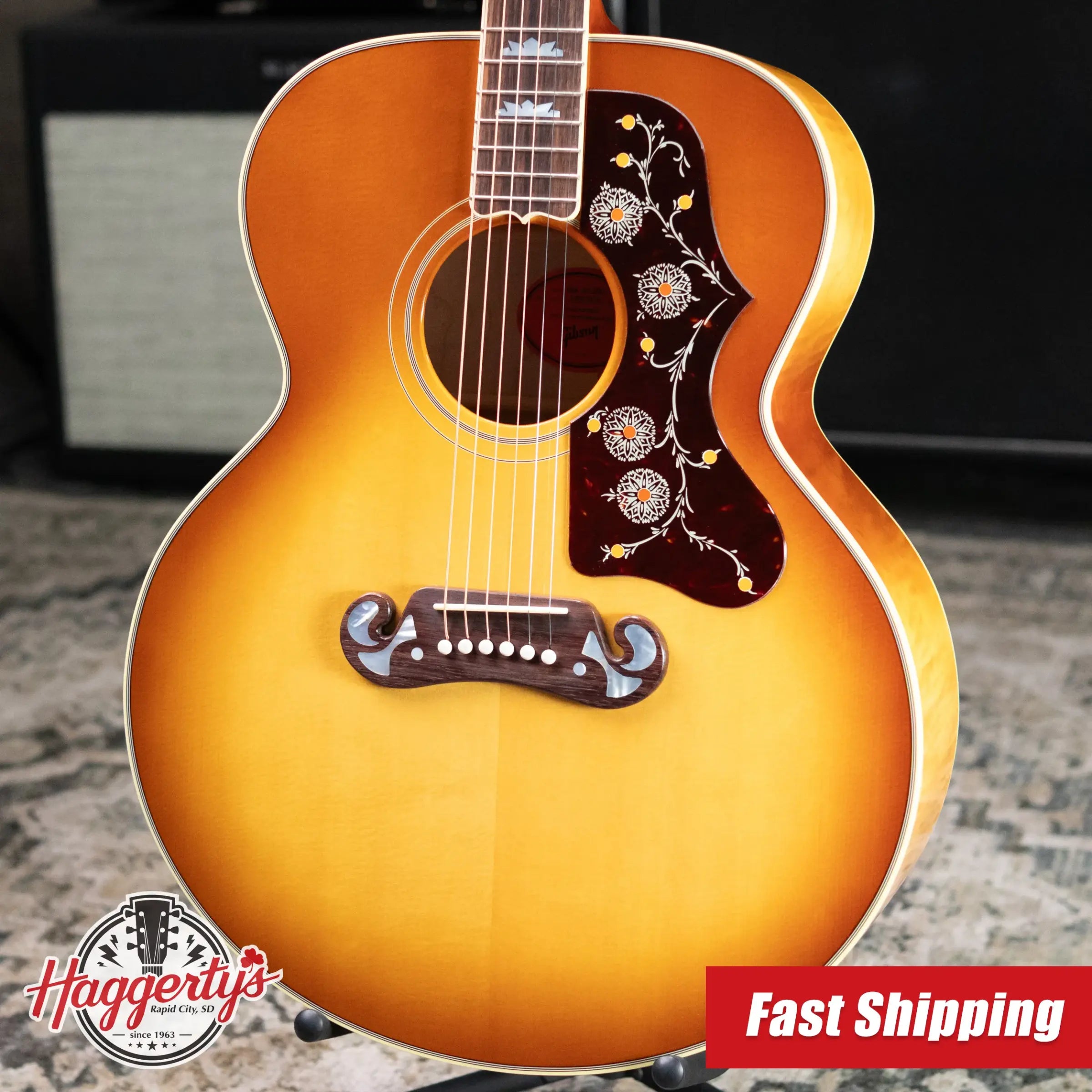Gibson SJ-200 60s Original Acoustic/Electric Guitar - Vintage Sunburst with Hardshell Case
