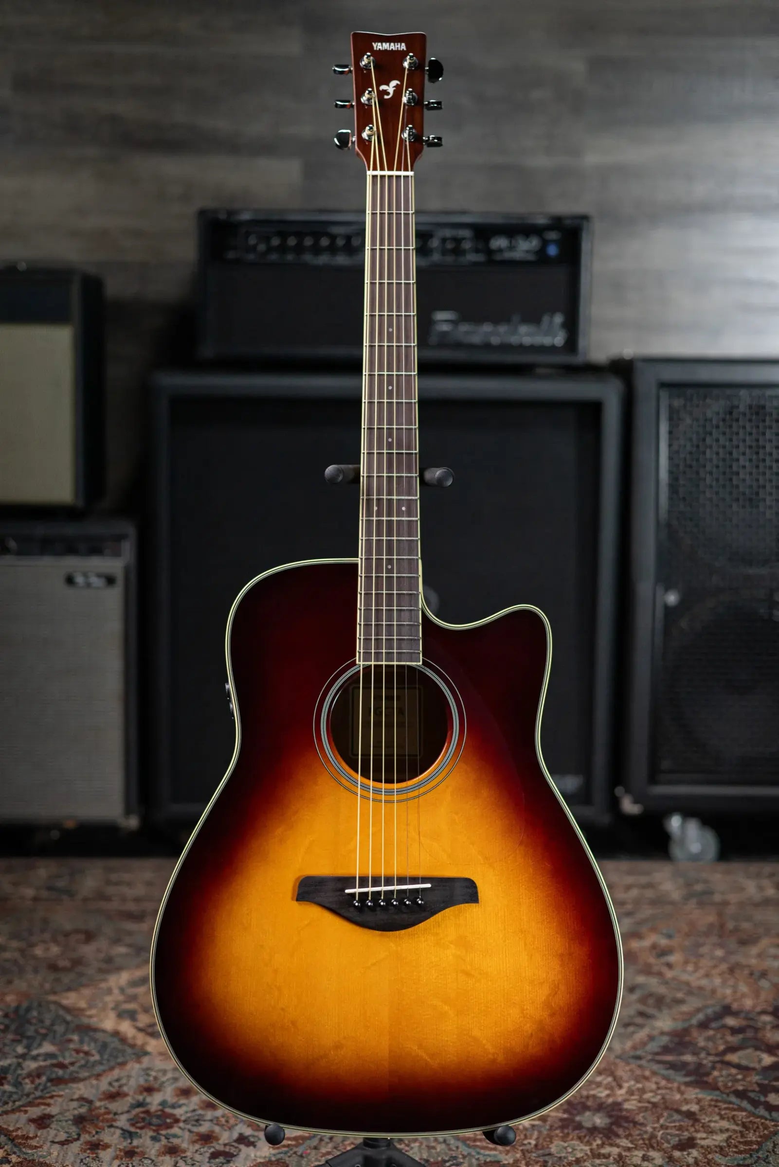 Yamaha FGC-TA Transacoustic Cutaway Acoustic/Electric Guitar - Brown Sunburst