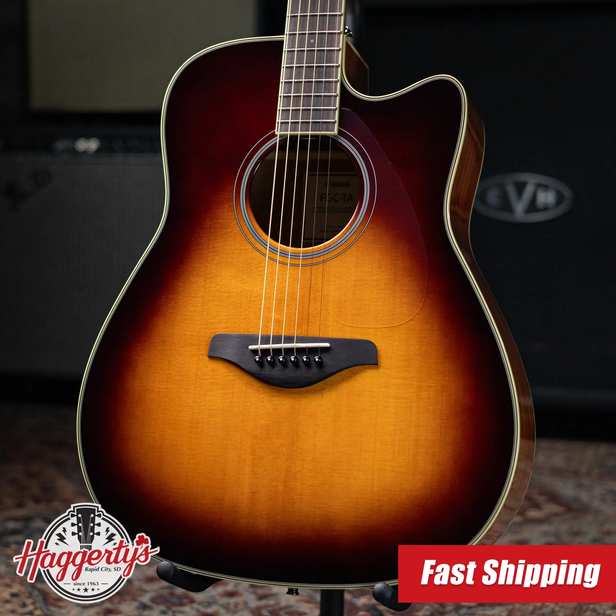 Yamaha FGC-TA Transacoustic Cutaway Acoustic/Electric Guitar - Brown Sunburst
