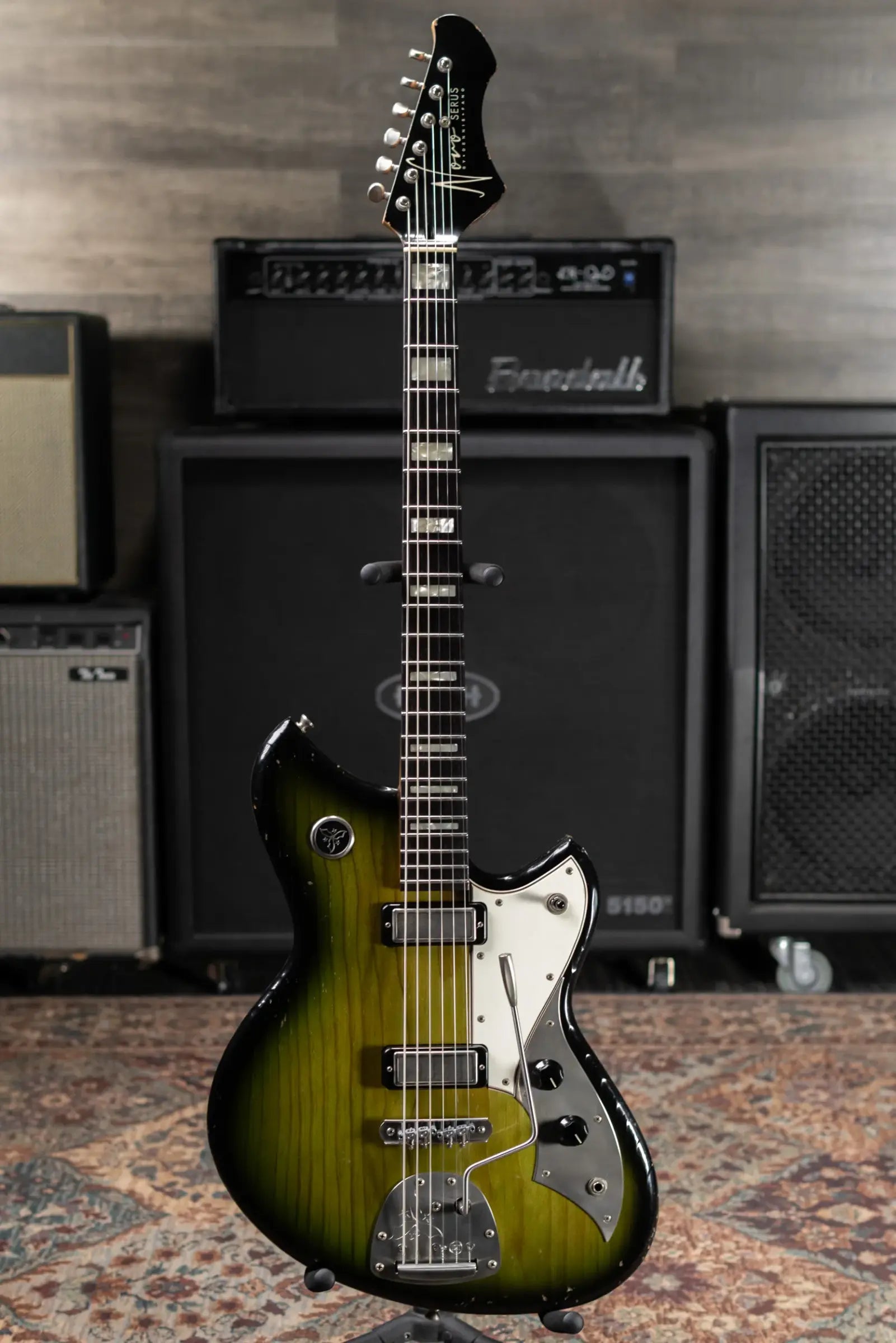 Novo Custom Serus J Baritone Electric Guitar - Cat's Eye Burst with Gig Bag