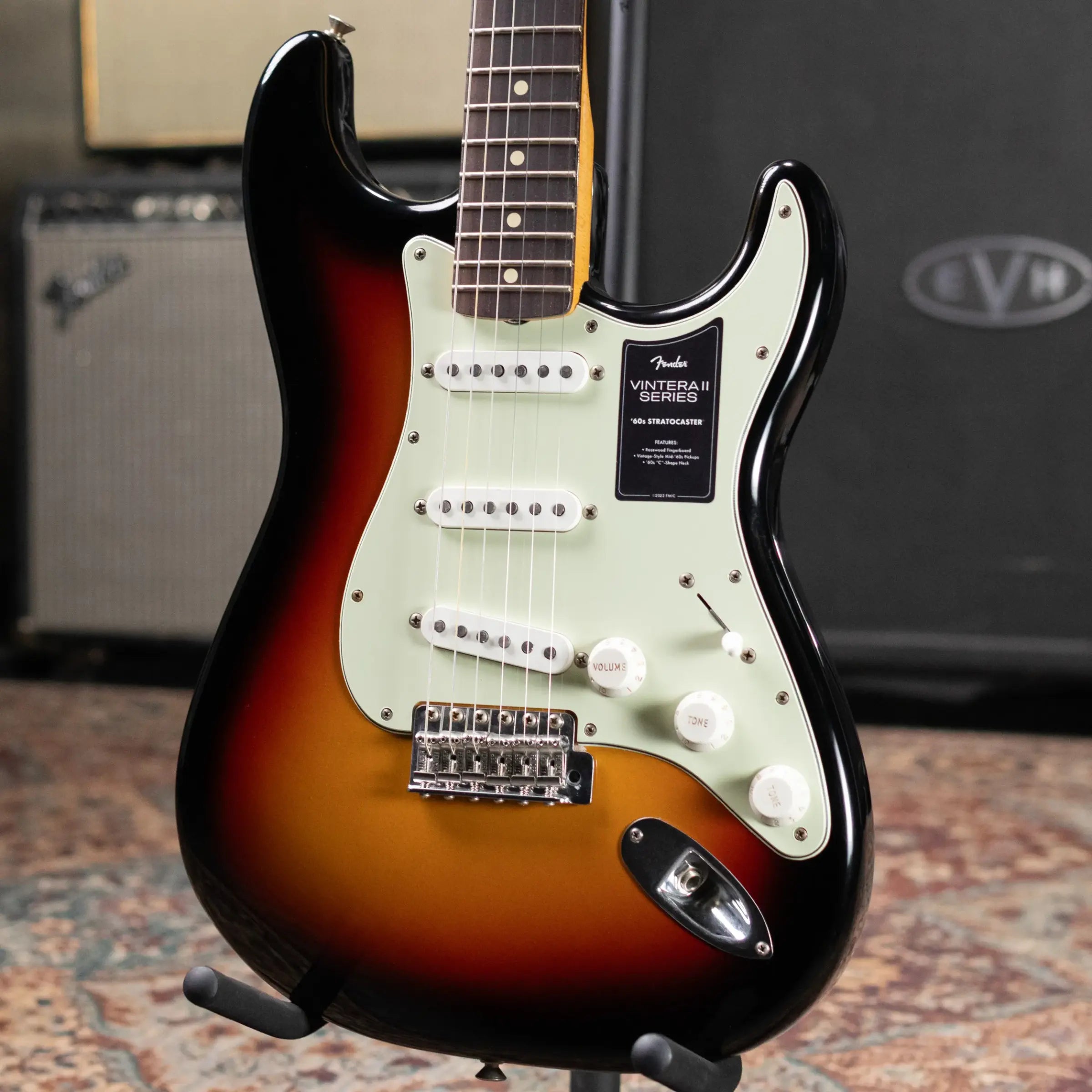 Fender Dealer Exclusive Vintera Road Worn '60s Stratocaster, Rosewood Fingerboard Electric Guitar - 3-Color Sunburst with Hardshell Case