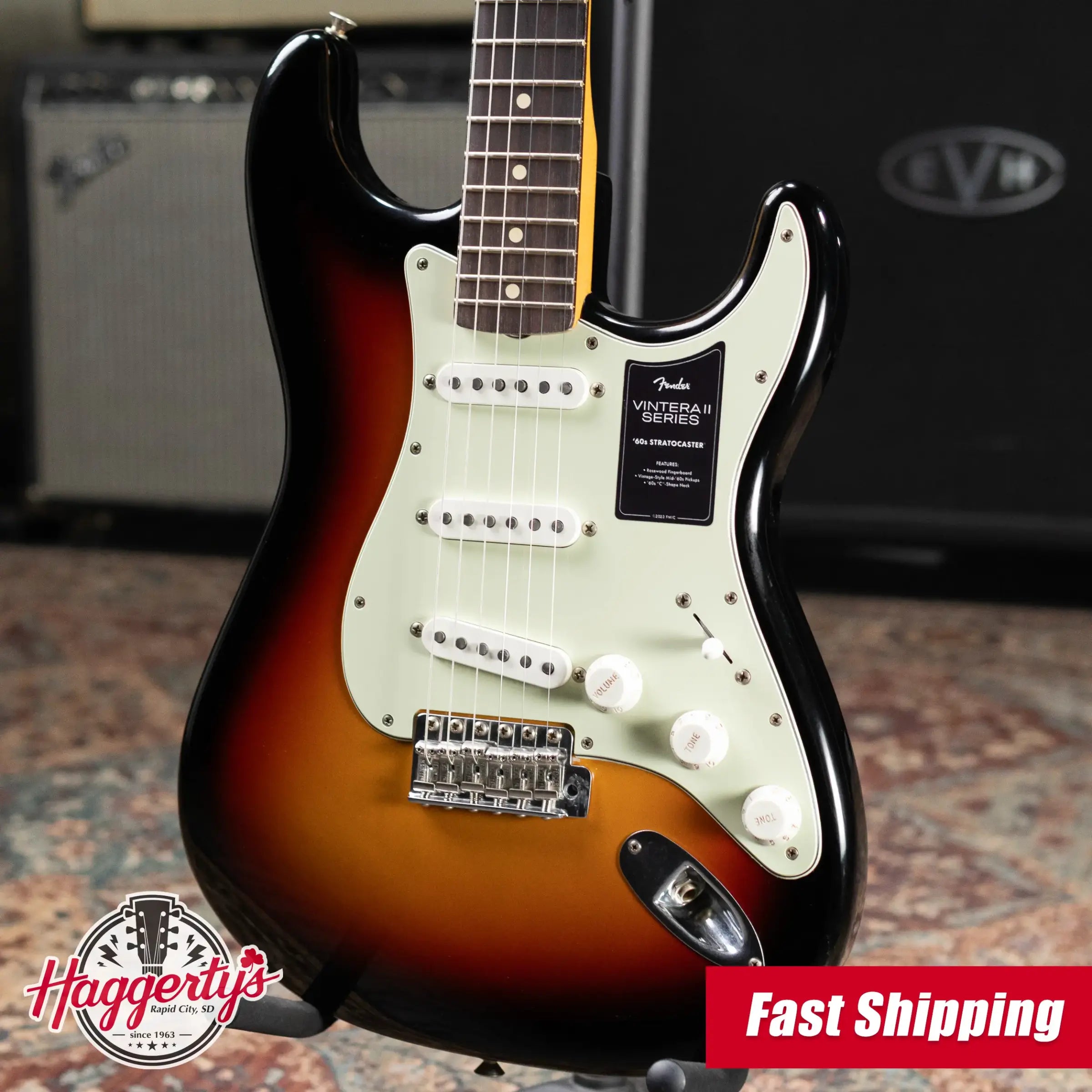 Fender Dealer Exclusive Vintera Road Worn '60s Stratocaster, Rosewood Fingerboard Electric Guitar - 3-Color Sunburst with Hardshell Case