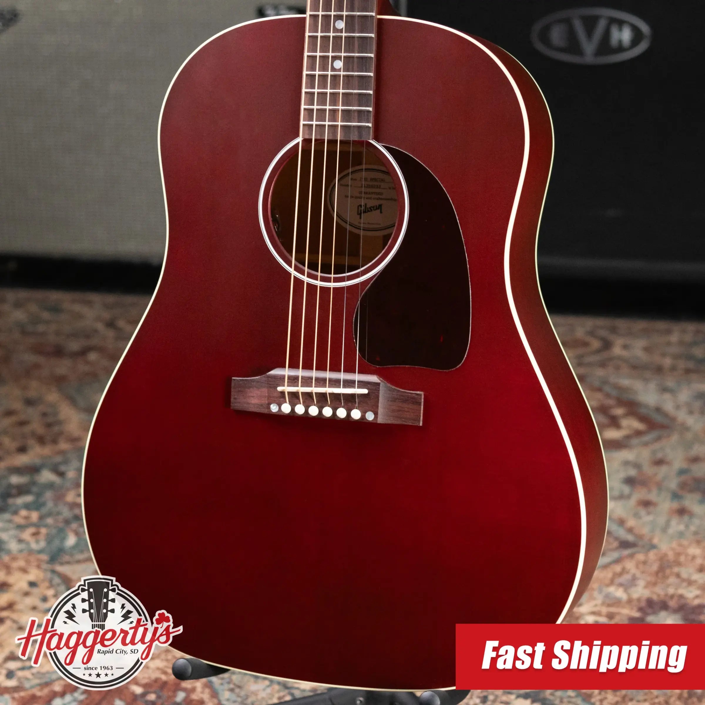 Gibson J-45 Special Dreadnought Acoustic/Electric Guitar - Satin Wine Red with Gig Bag