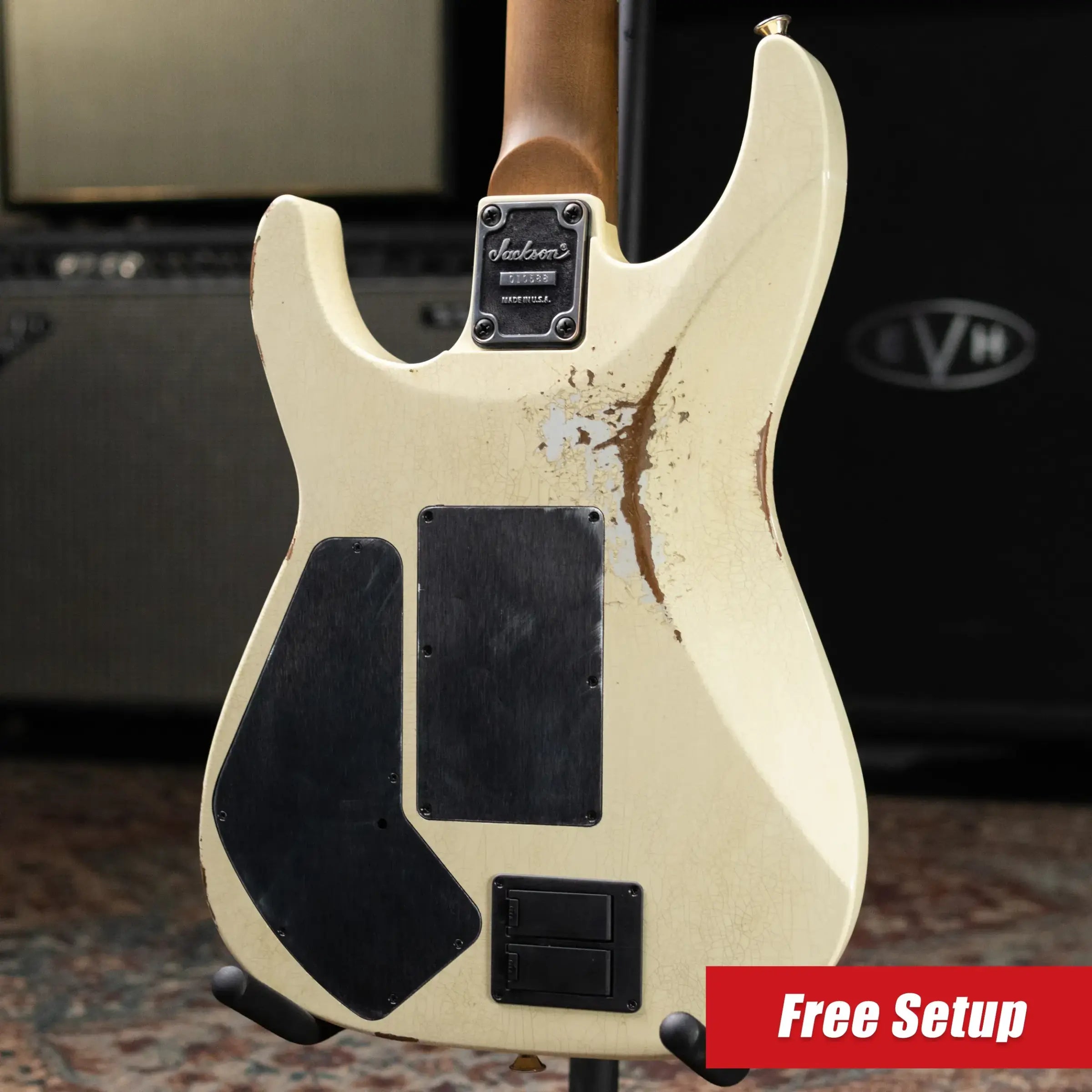 Jackson Custom Shop Special Edition PC1 Phil Collen Signature HSS FR84 Electric Guitar - Nitro Tour Relic Vanilla Shake with Hardshell Case