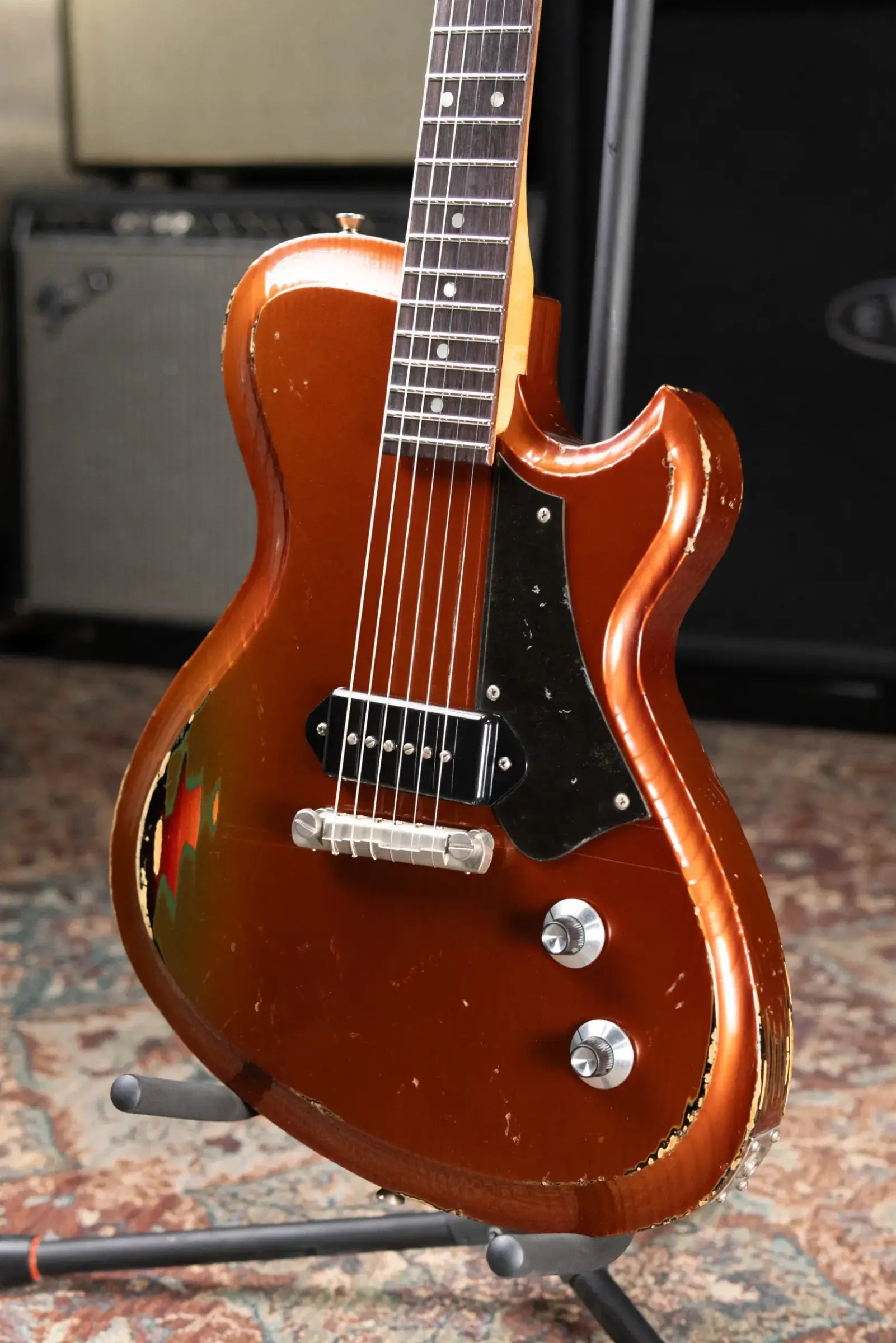 Novo Custom Shop Solus M1 Electric Guitar - Copper over '64 3-Tone Burst with Gig Bag