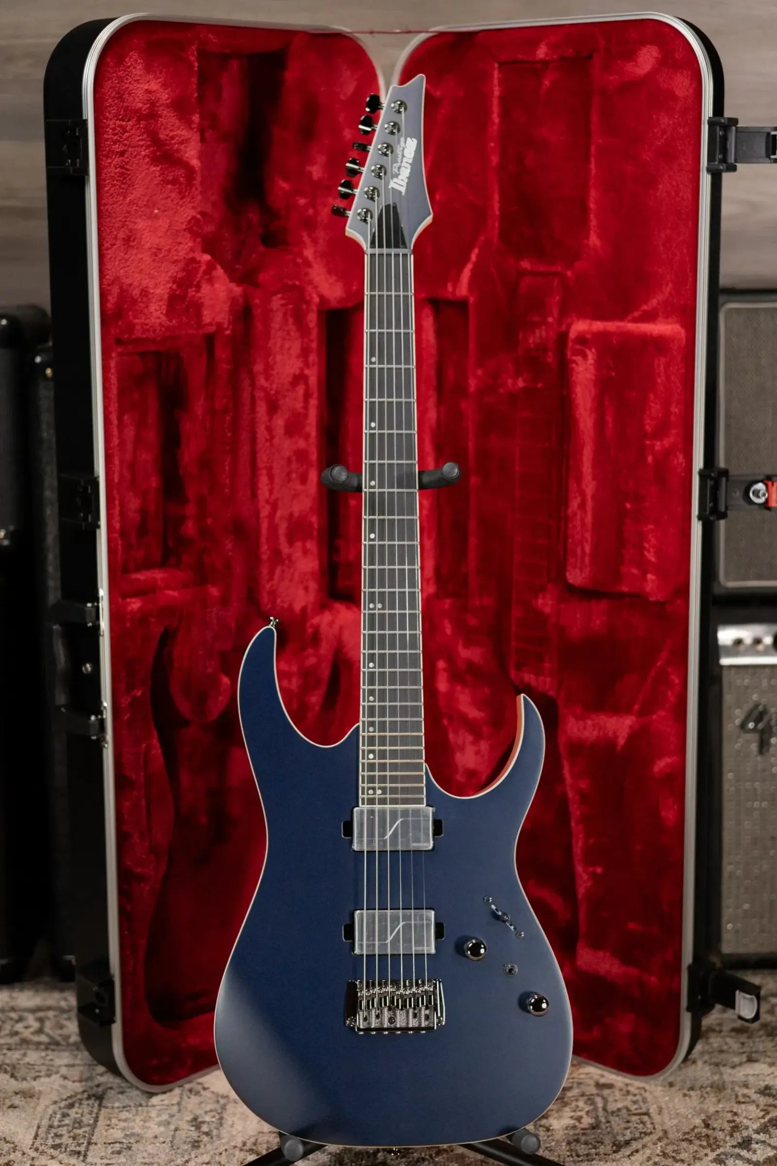 Ibanez Prestige RG5121R Electric Guitar - Dark Tide Blue Flat with Hardshell Case