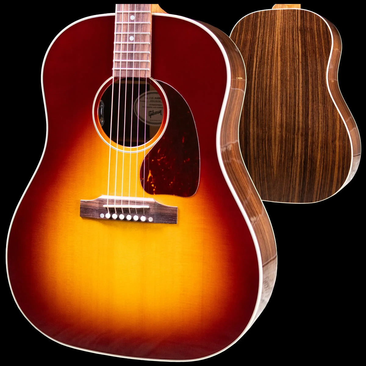 Gibson J-45 Standard HiFi DNA Rosewood Acoustic/Electric Guitar - Rosewood Burst with Hardshell Case